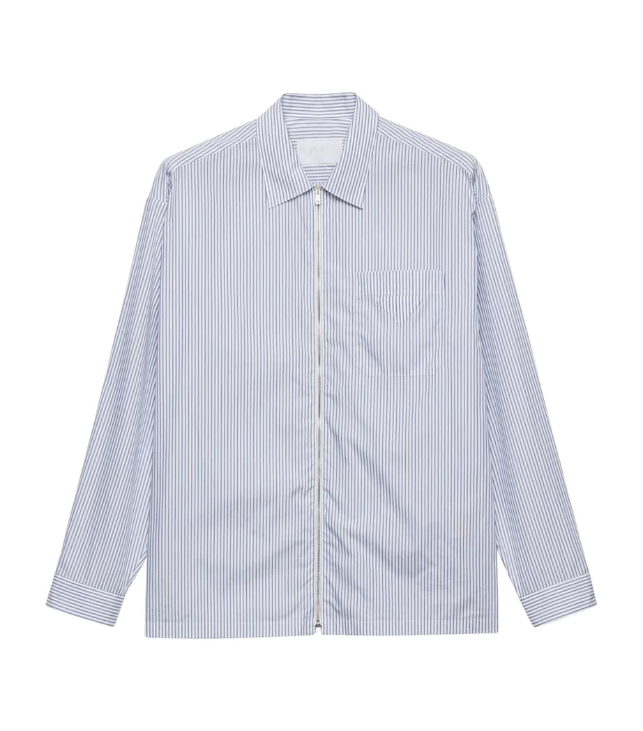 Prada Cotton Stripe Zip Shirt Image 1