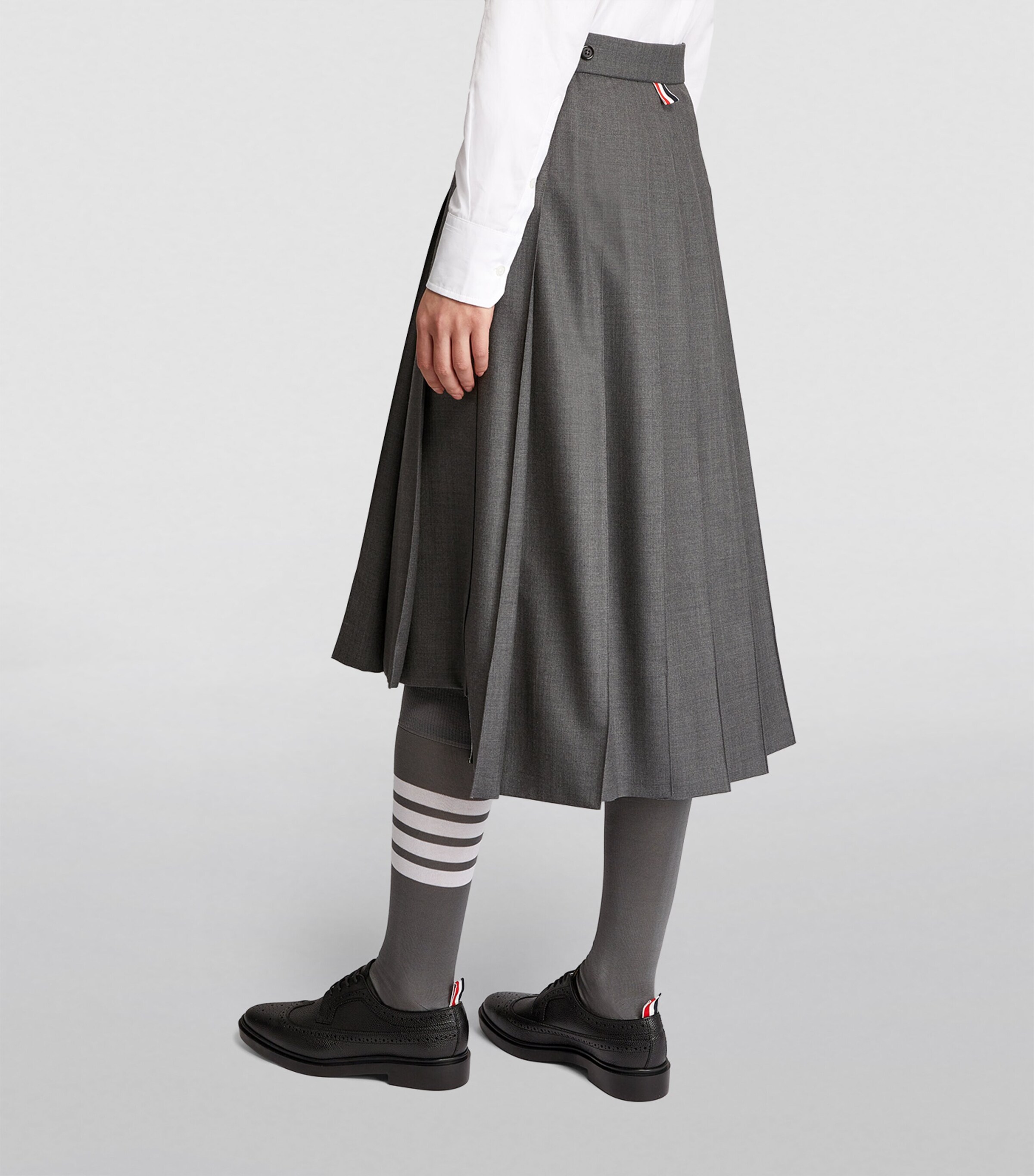 Pleated Midi Skirt MED GREY Image 4