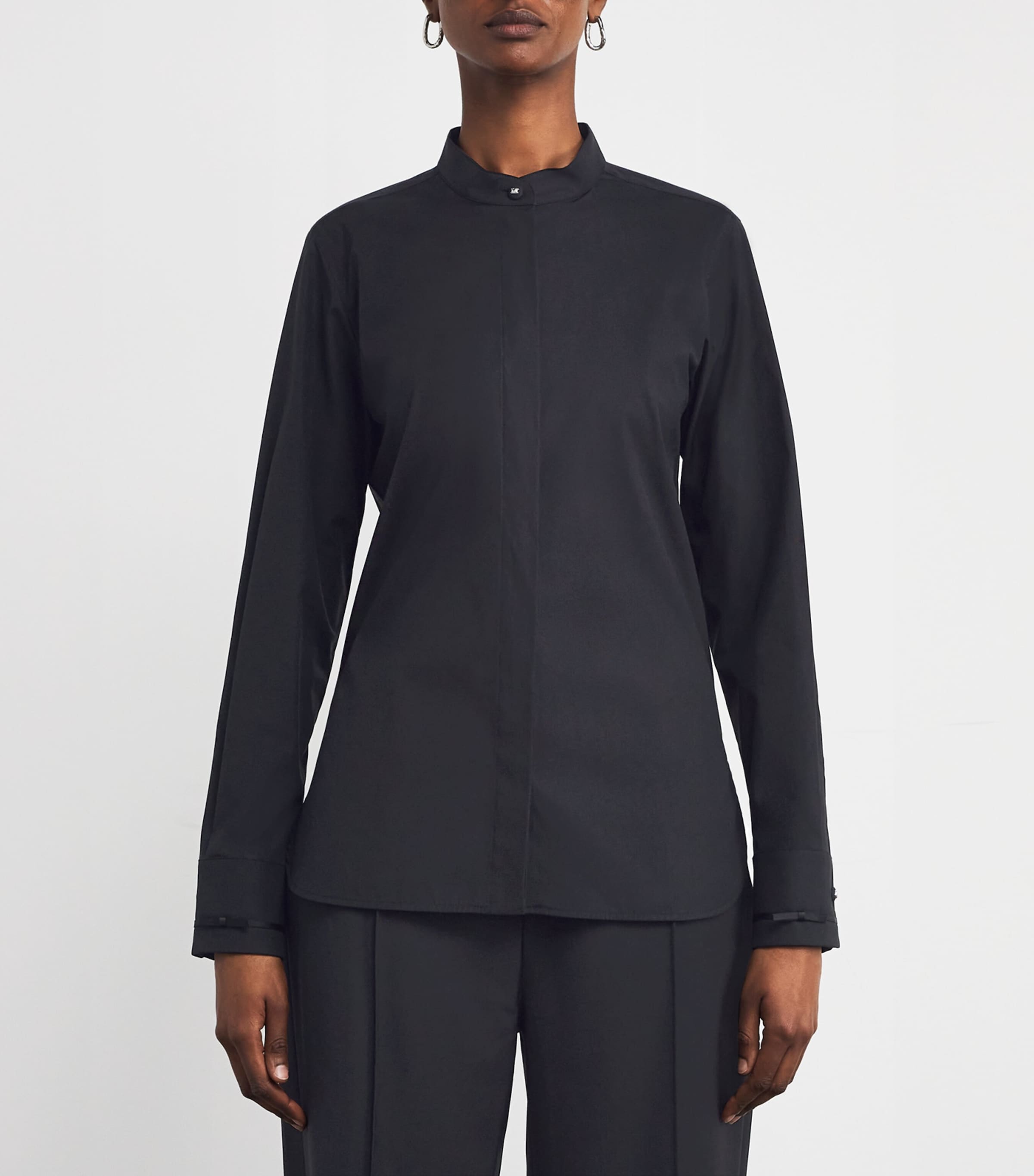 Poplin Stretch Otranto Shirt BLACK Image 3