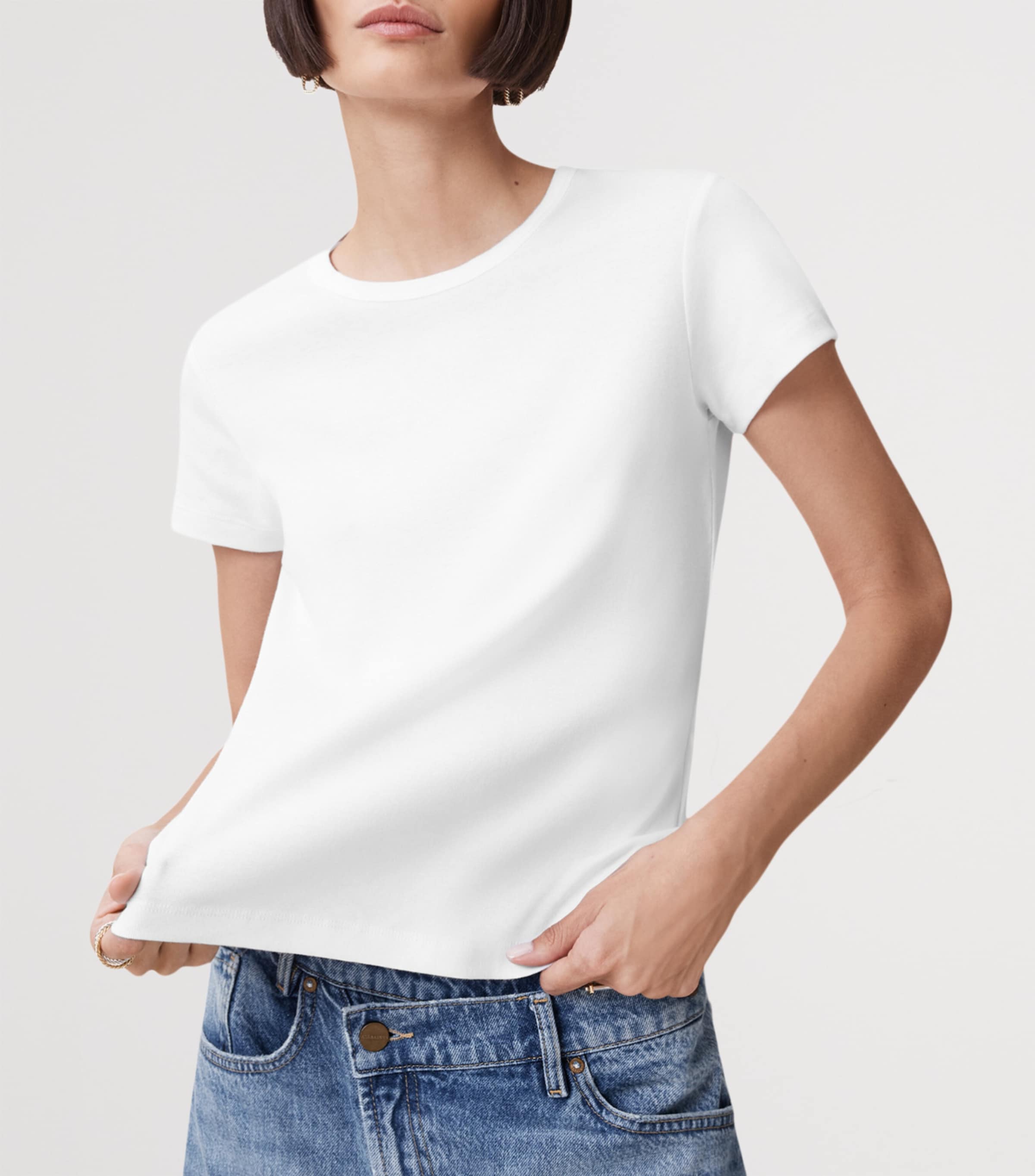 AllSaints Womens Organic Cotton Stevie T-Shirt Optic White Image 5