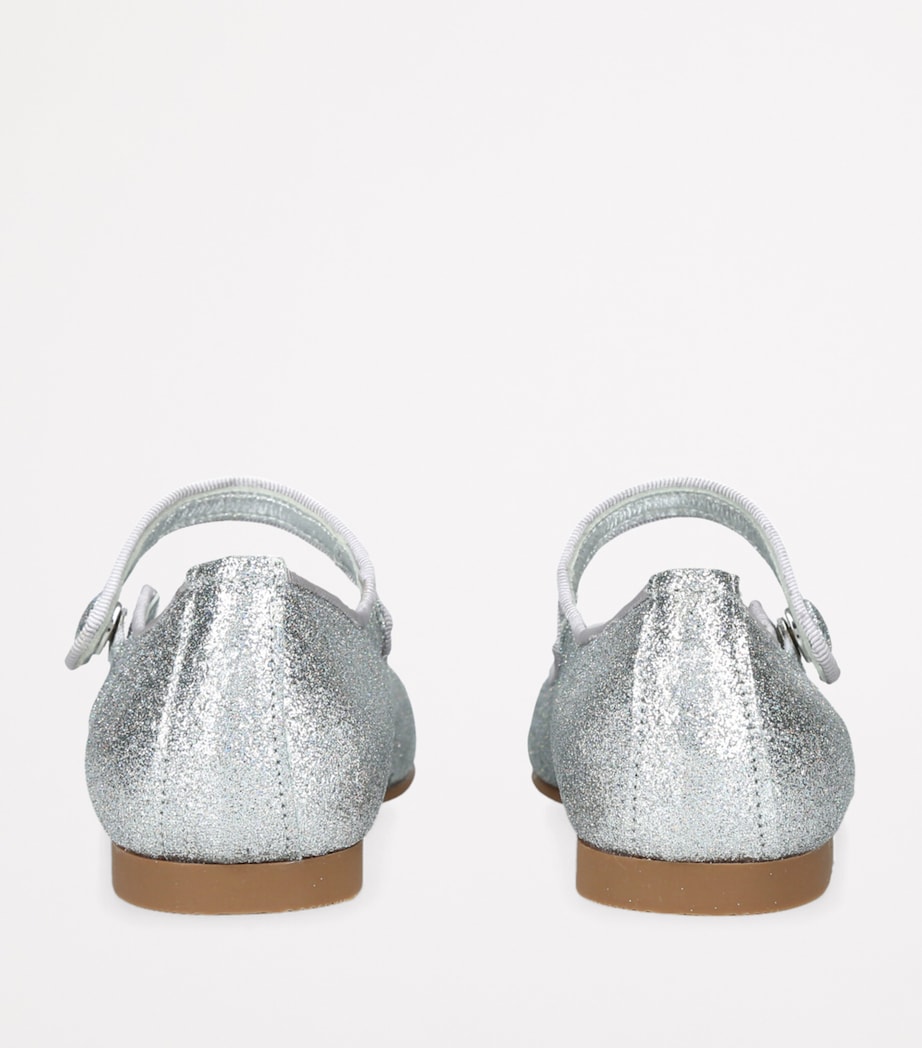 papouelli Glitter Ballet Flats Silver Image 2