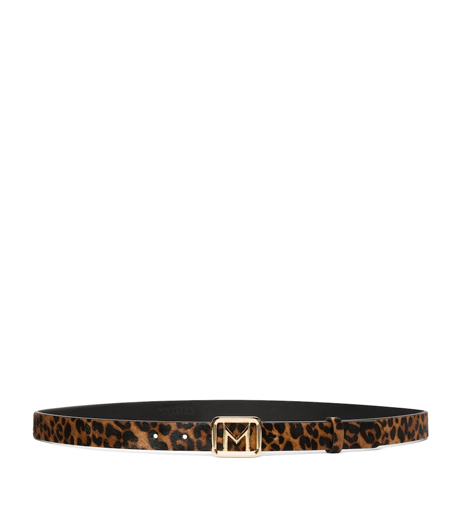 Marella Leather Leopard Print Belt Tobacco Image 1