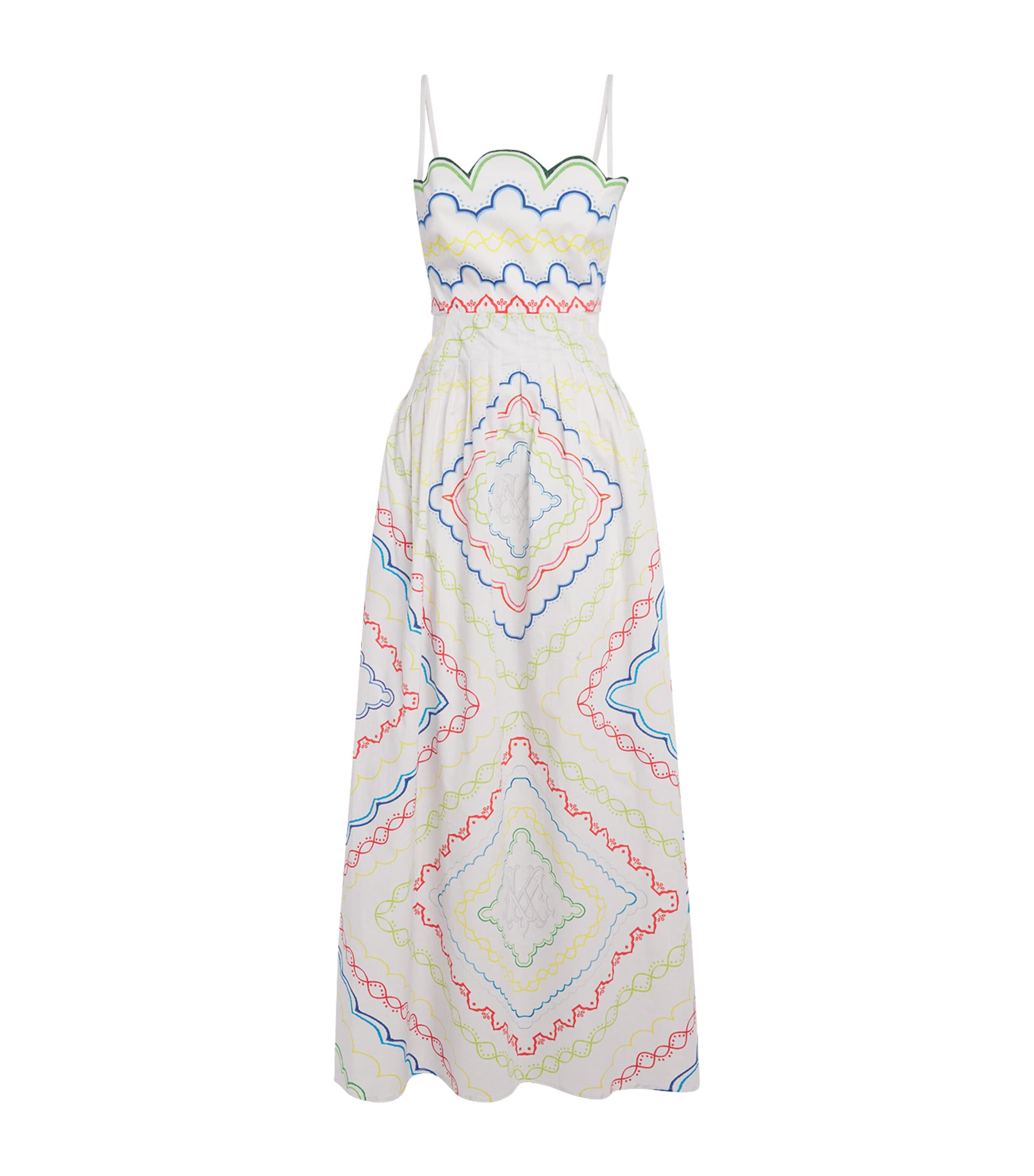 Mary Katrantzou Womens Stretch-Cotton Finley Midi Dress Blanchetto Image 1