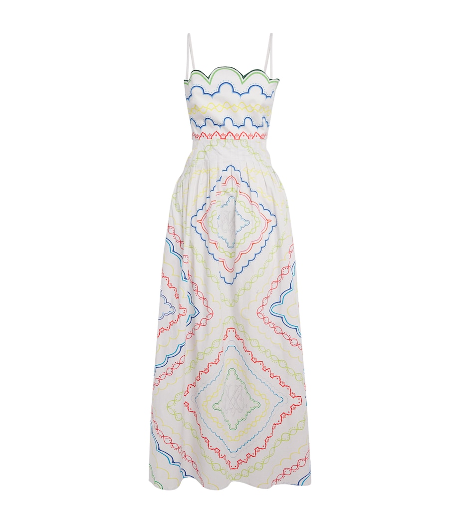 Mary Katrantzou Womens Stretch-Cotton Finley Midi Dress Blanchetto Image 1