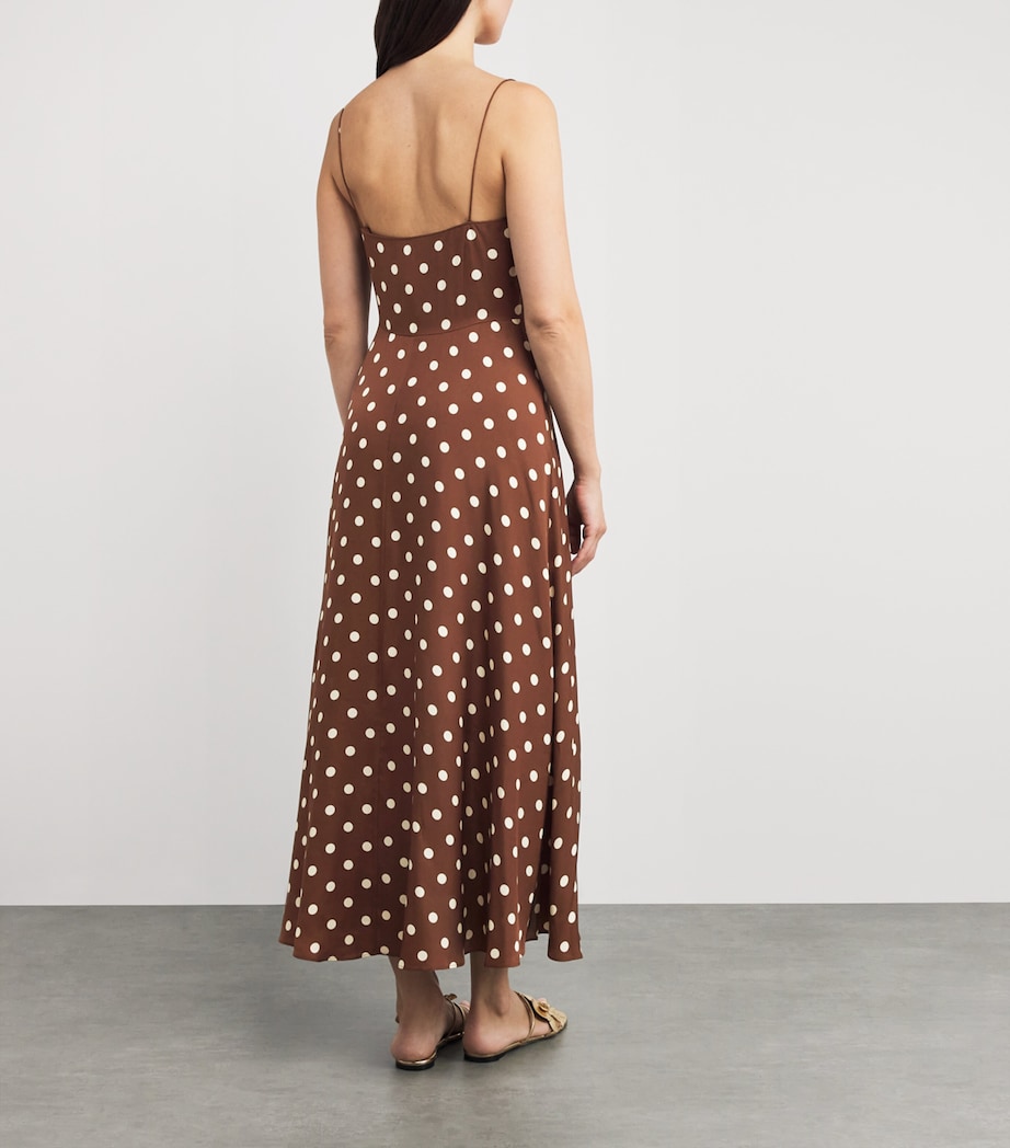 Silk-Blend Satin Lorraine Midi Dress GEORGINE DOT Image 3