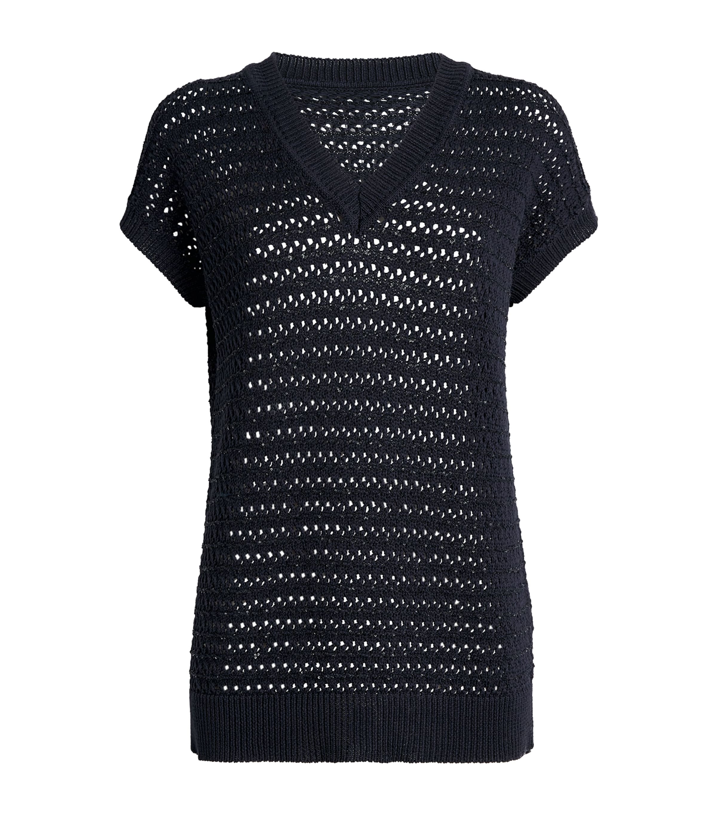 Tシャツ・カットソー FABIANA FILIPPI Shiny cotton sweater (MAD265F097L233 8132) Fabiana Filippi Cotton-Blend Sequinned Sweater | Harrods US