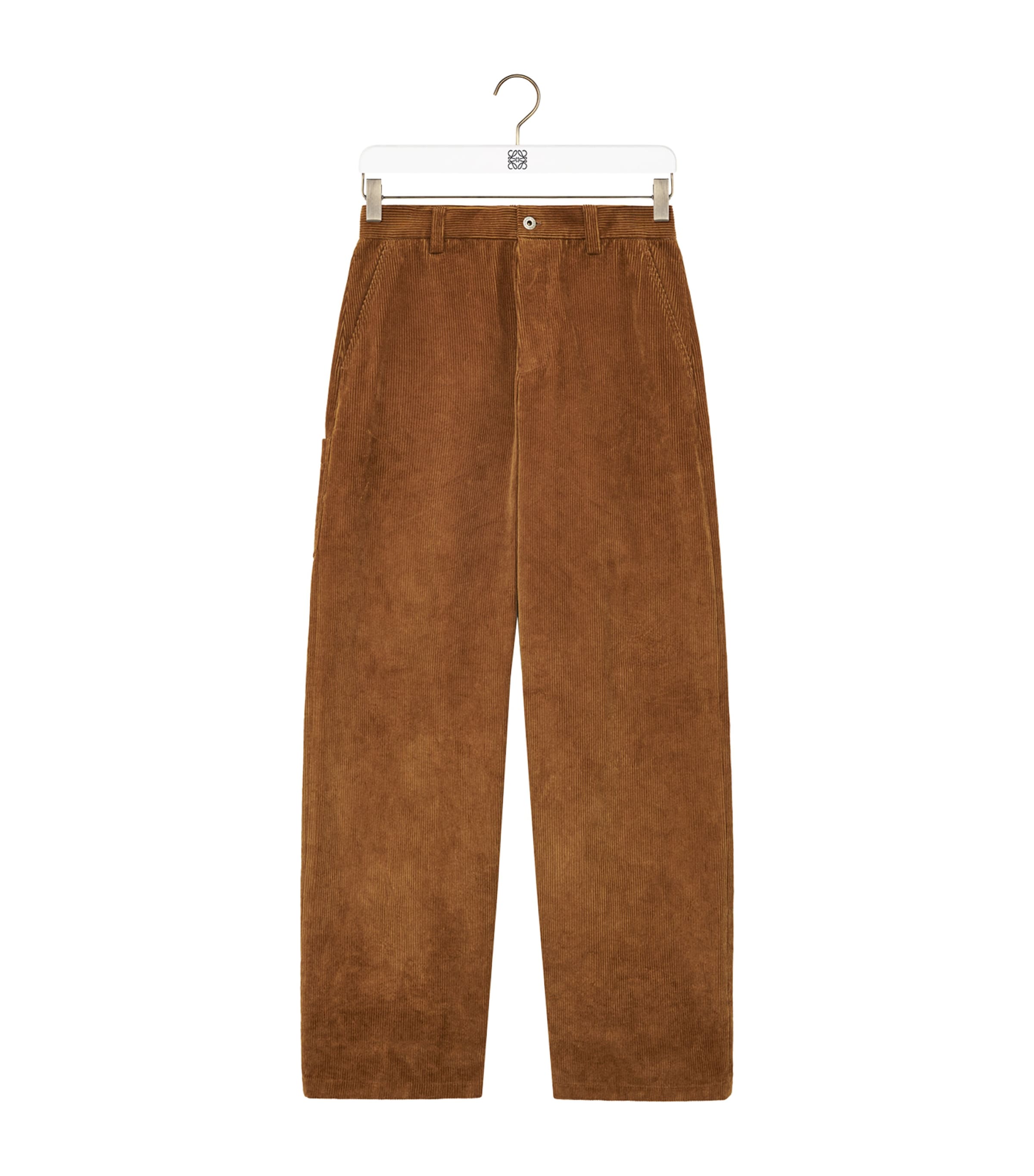 Cotton Corduroy Straight Trousers BROWN Image 1