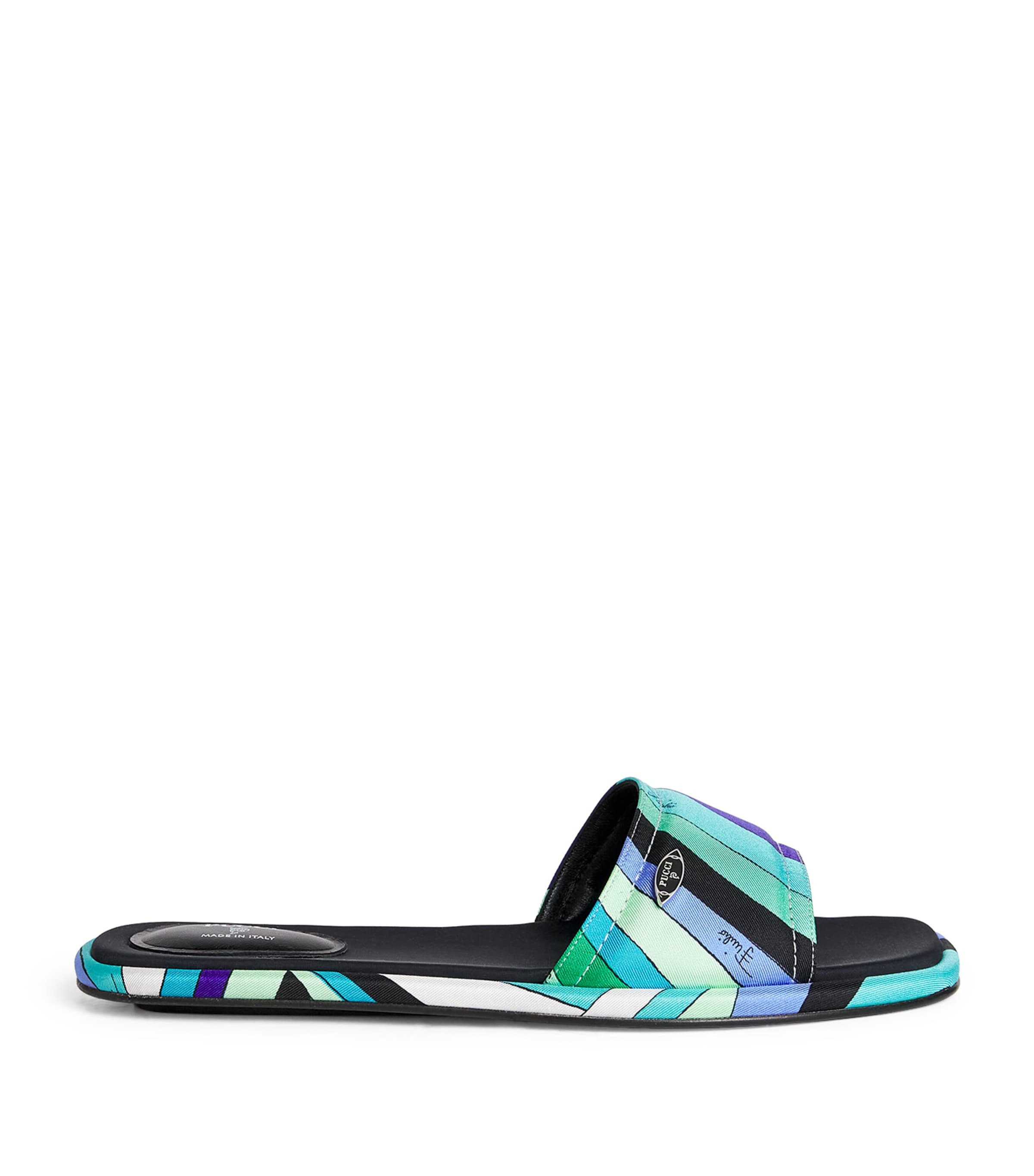 PUCCI Silk Printed Yummy Slides | Women Shoes | Sandals | Sliders | Designers | PUCCI | Women Clothing | Co-ords