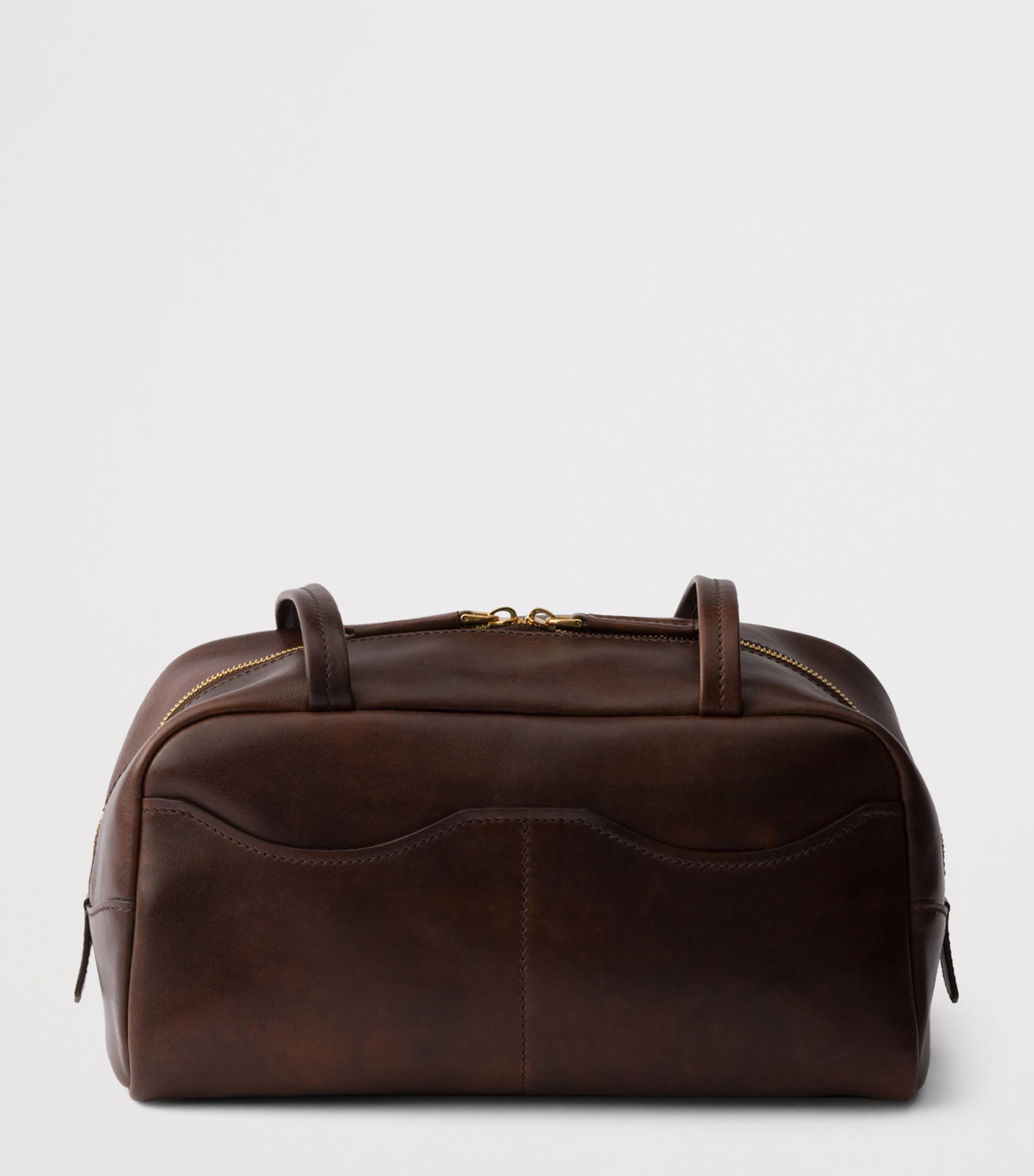 Prada Large Leather Carry Top-Handle Bag Brown Image 3
