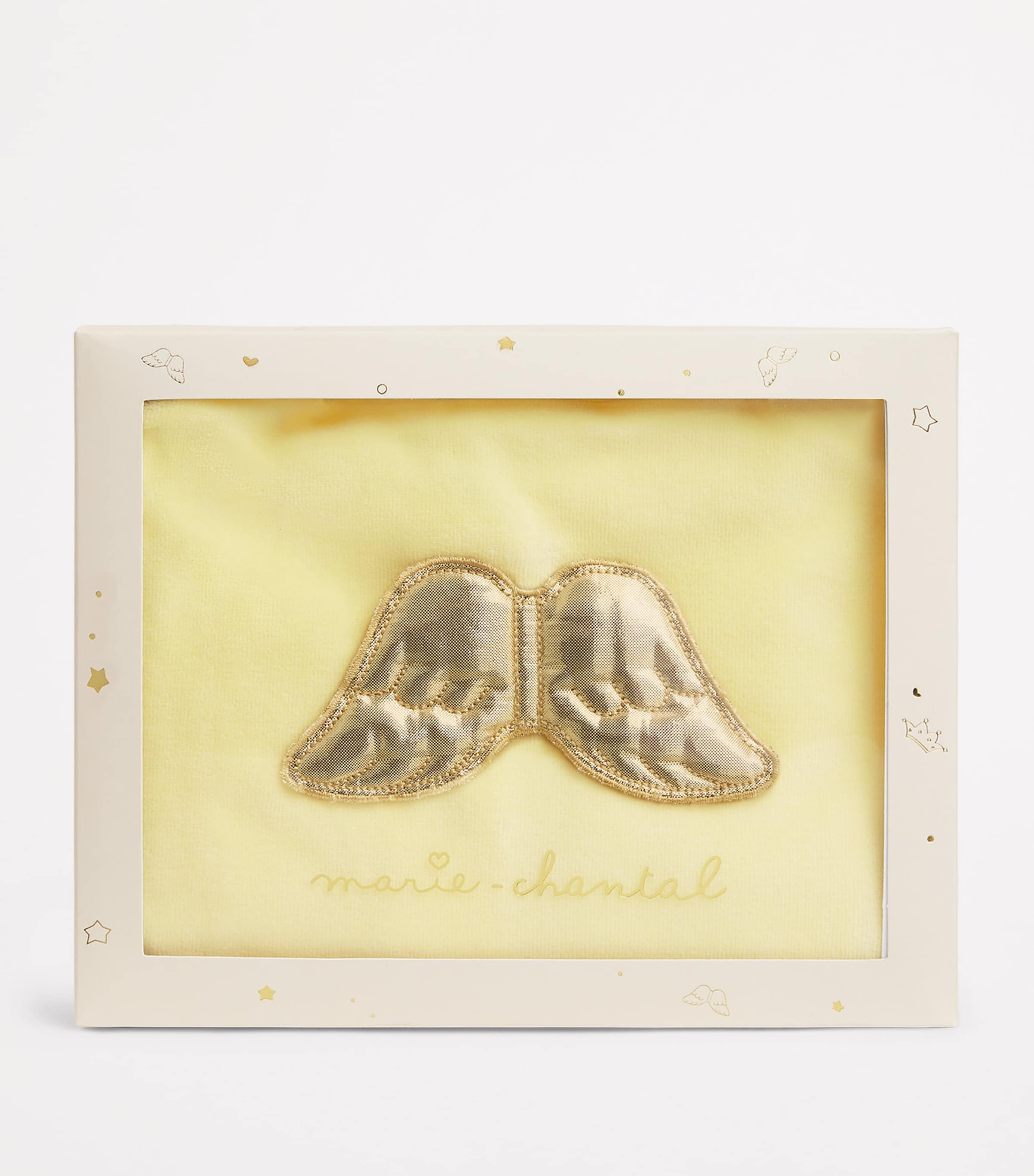 Marie-Chantal Velour Angel Wing All-In-One (0-18 Months) Lemon Image 3