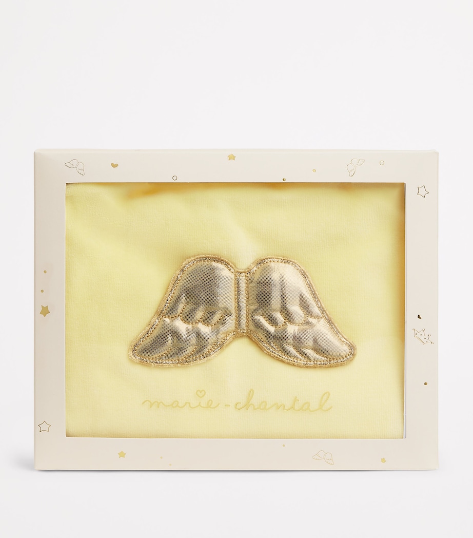 Marie-Chantal Velour Angel Wing All-In-One (0-18 Months) Lemon Image 3