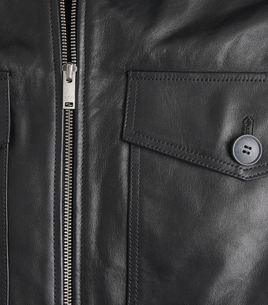 A.P.C. Mens Gael Leather Jacket Lzz Black Image 6