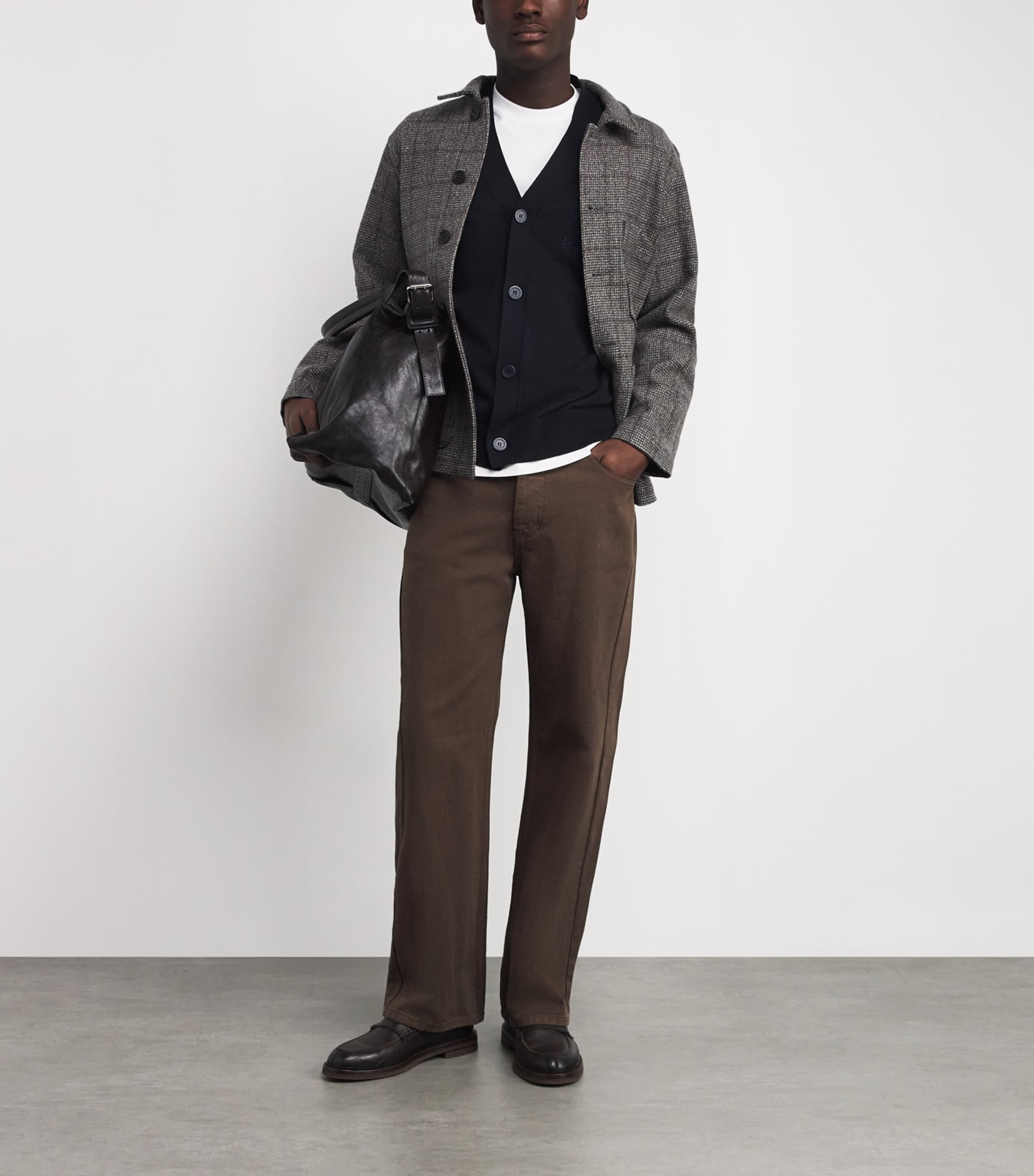 Monogram V-Neck Cardigan NAVY BLUE Image 2