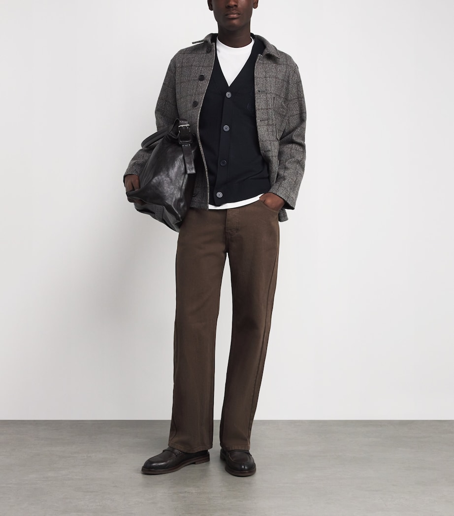 Monogram V-Neck Cardigan NAVY BLUE Image 2