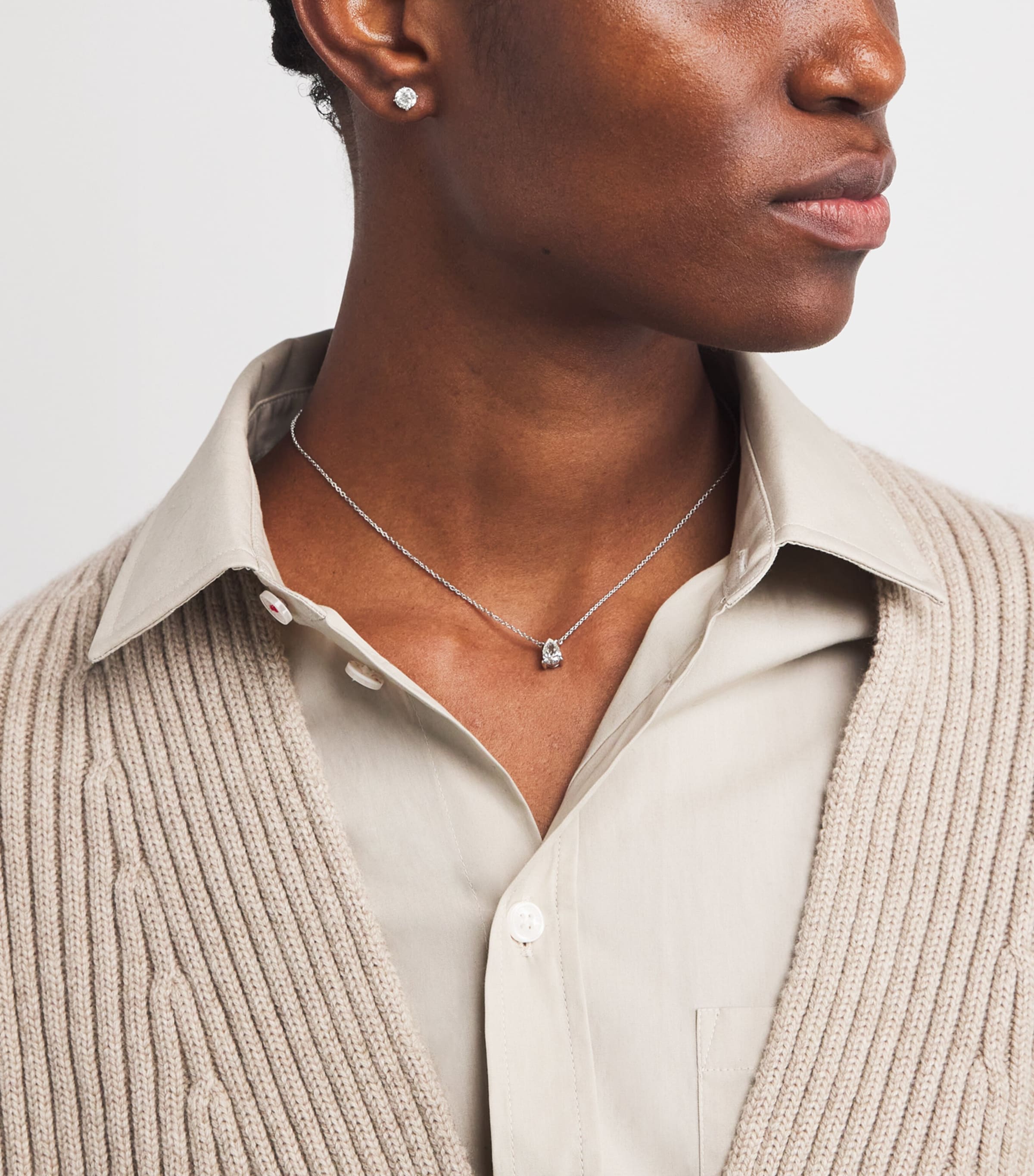 White Gold and Diamond Stud Earrings (1.50ct) WHITE GOLD Image 2