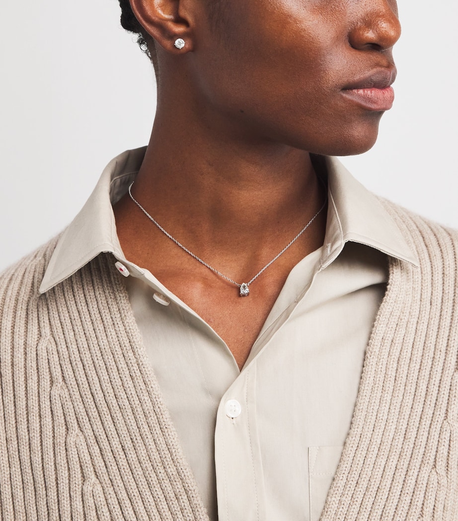 White Gold and Diamond Stud Earrings (1.50ct) WHITE GOLD Image 2