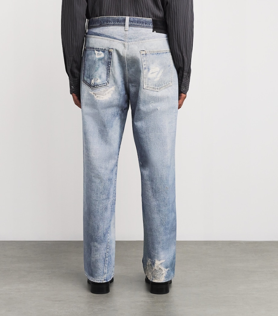 Our Legacy Mens Third Cut Jeans Digital Denim Print Image 4