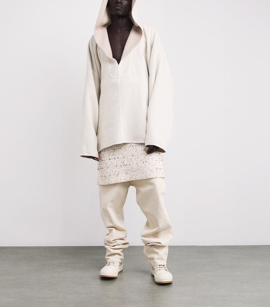 Camel Hair Double-Faced Kaftan Hoodie MILK/PEARL Image 2