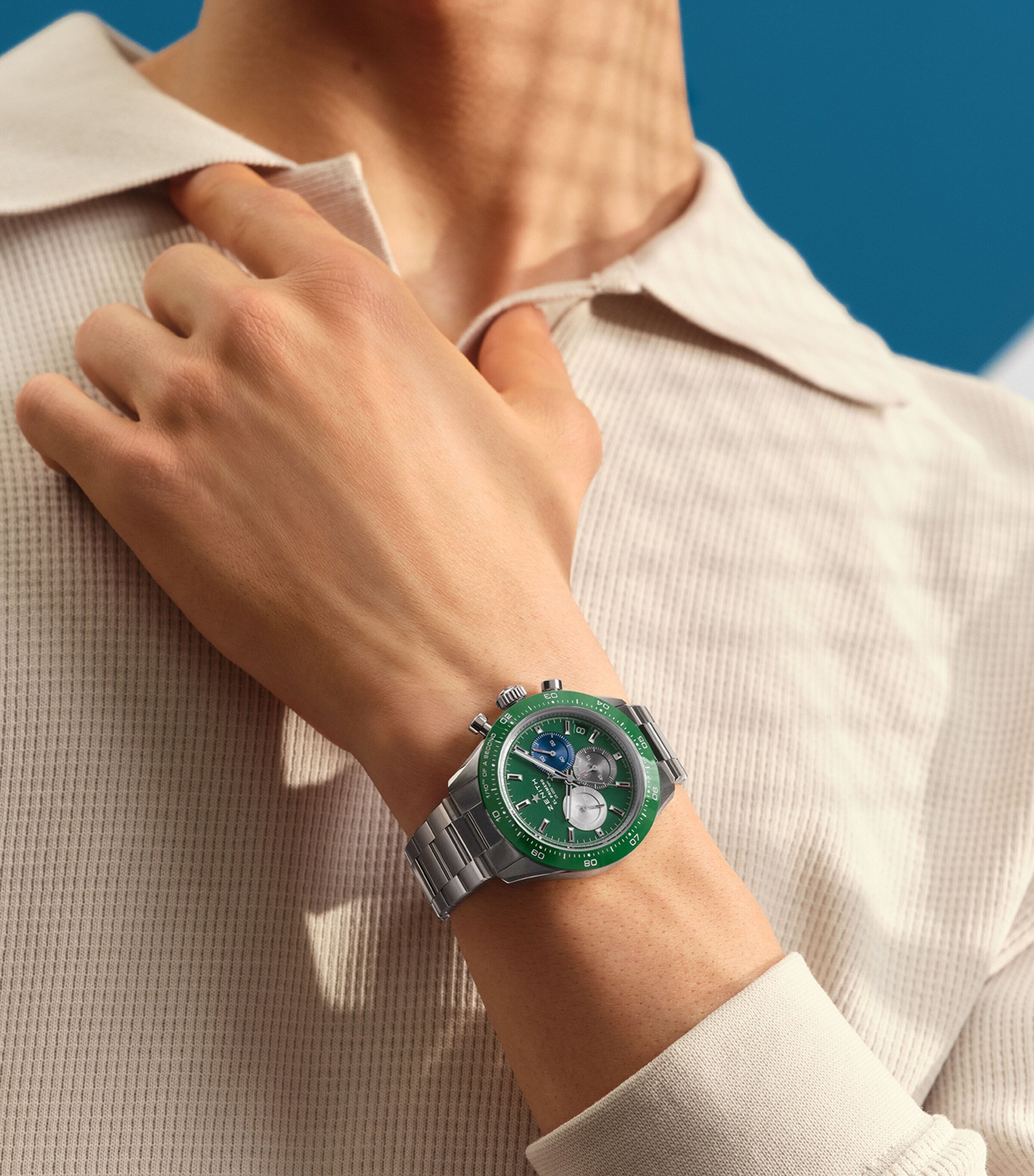 Stainless Steel Chronomaster Sport Watch 41mm GREEN Image 4