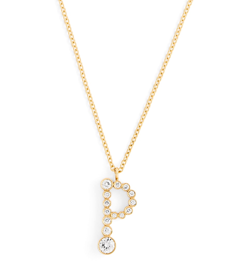 Yellow Gold and Diamond Soprano 'P' Necklace YELLOW GOLD Image 1
