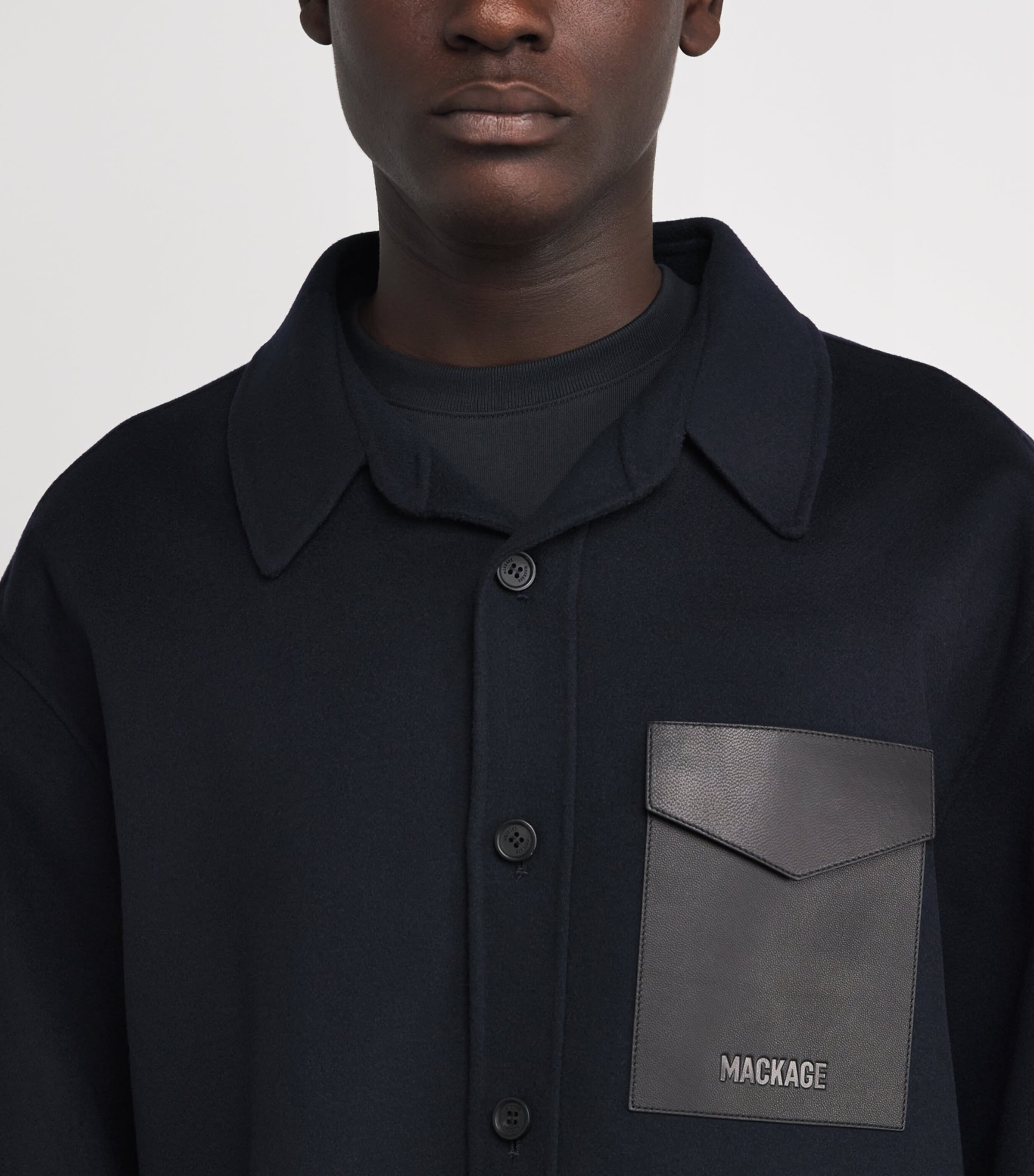 Wool Emmanuel Overshirt NAVY A Image 6