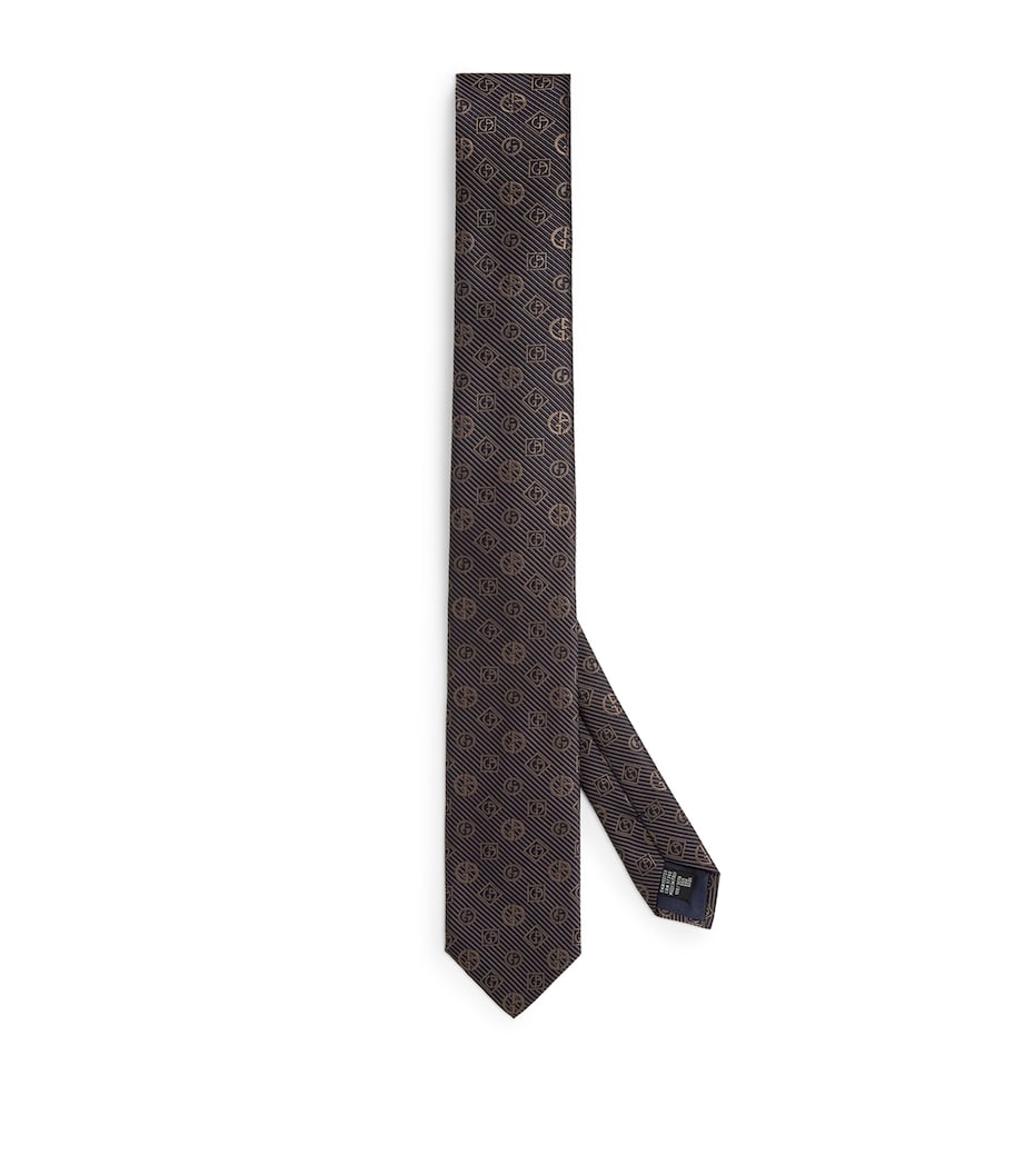Silk Monogram Stripe Jacquard Tie 36 Image 1