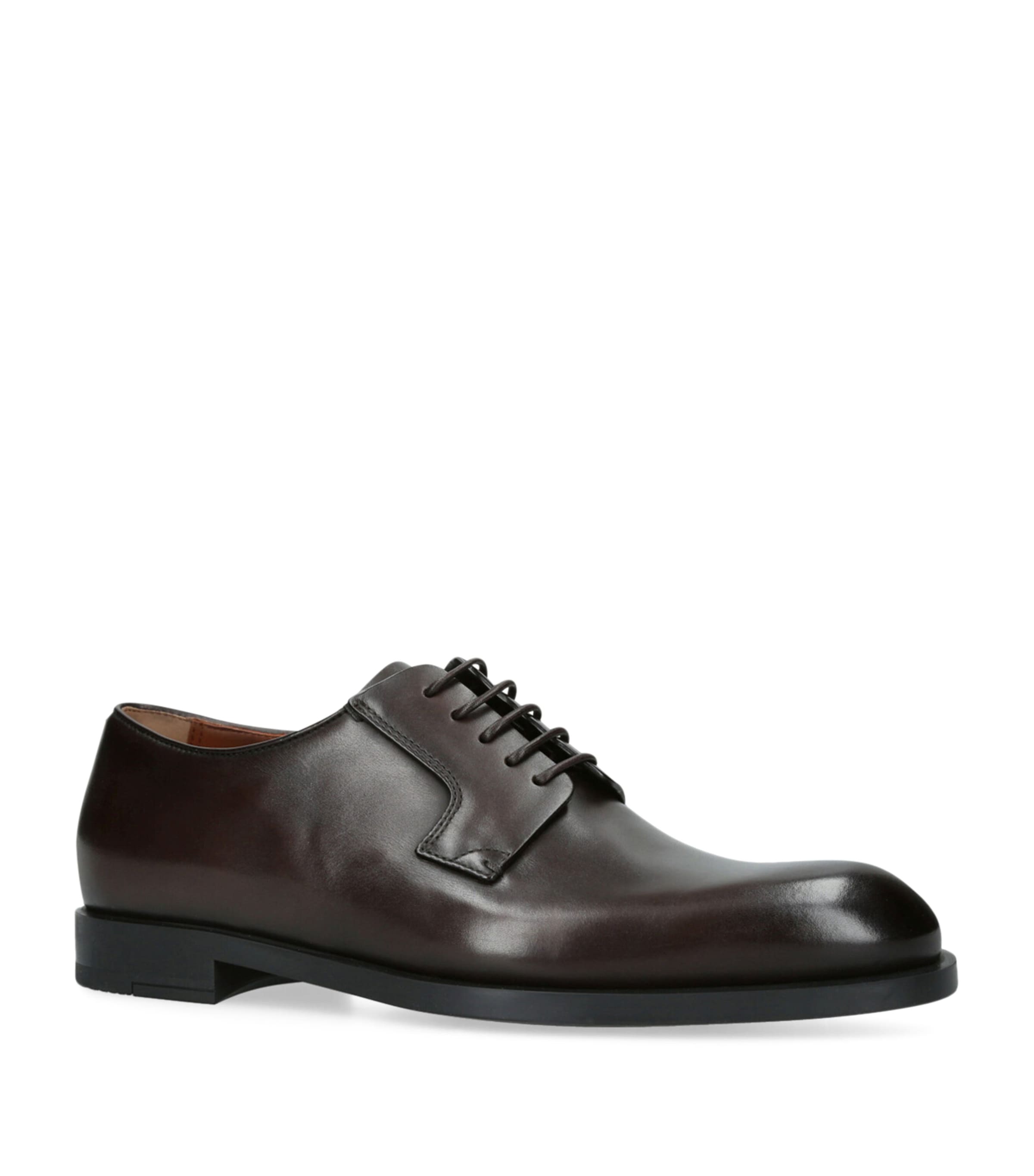 Zegna Leather Classic Flex Derby Shoes