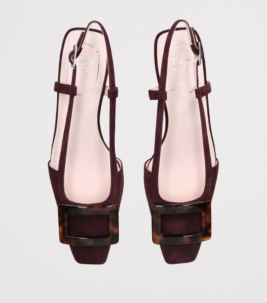 Suede Belle Vivier Slingback Pumps 25 WINE COMB Image 4