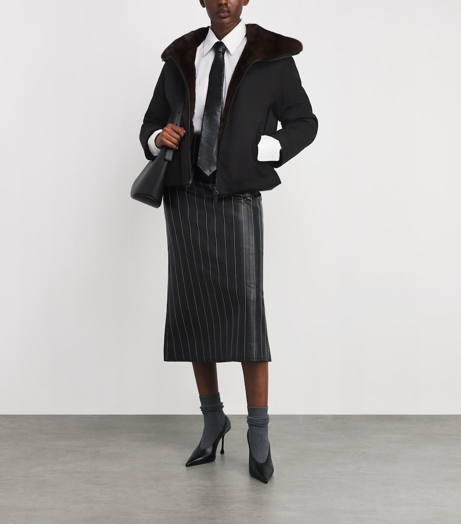 Down-Mink Reversible Puffer Jacket (60cm) B1163 Image 2