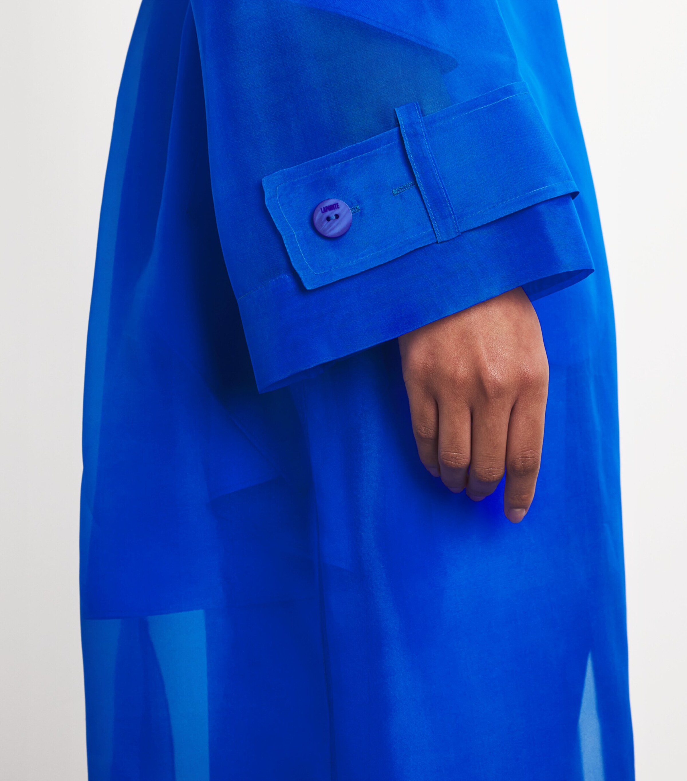 LAPOINTE Womens Silk Organza Trench Coat Electric Blue Image 6