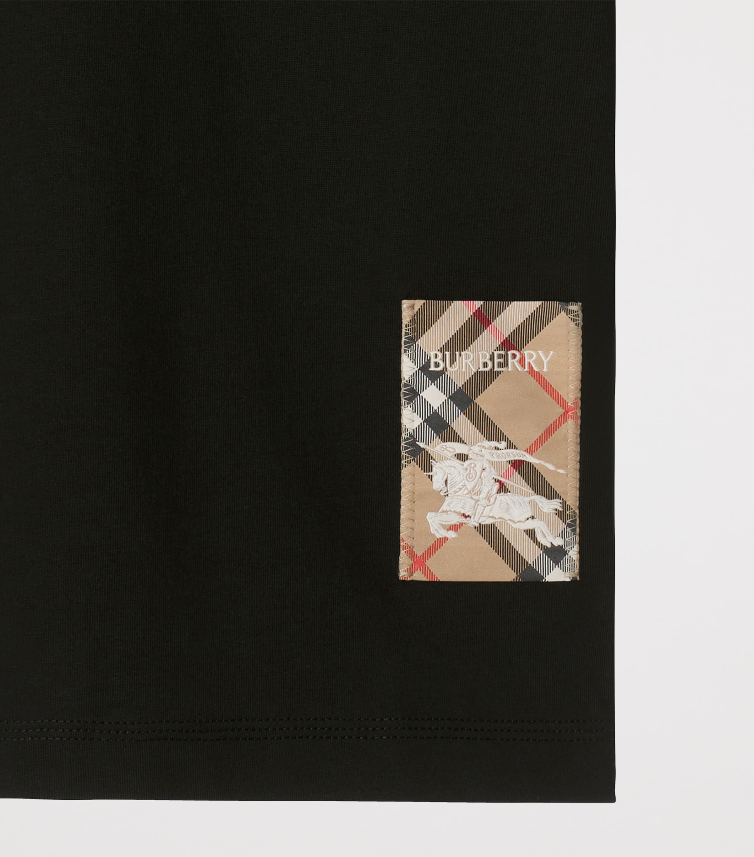 Cotton Check Label T-Shirt BLACK Image 4