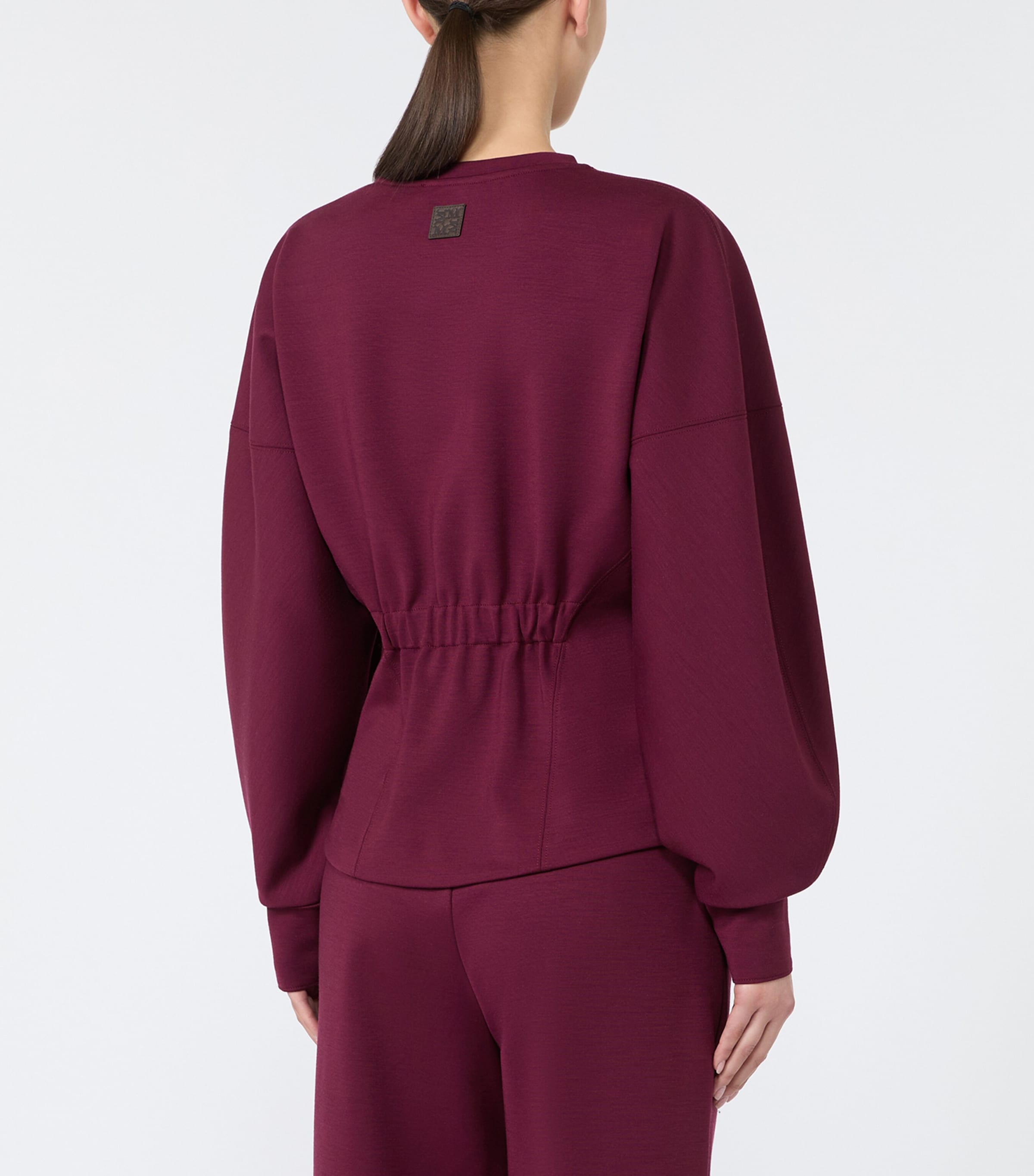 Max Mara Womens Gathered Sweatshirt Wine Coloured Image 3
