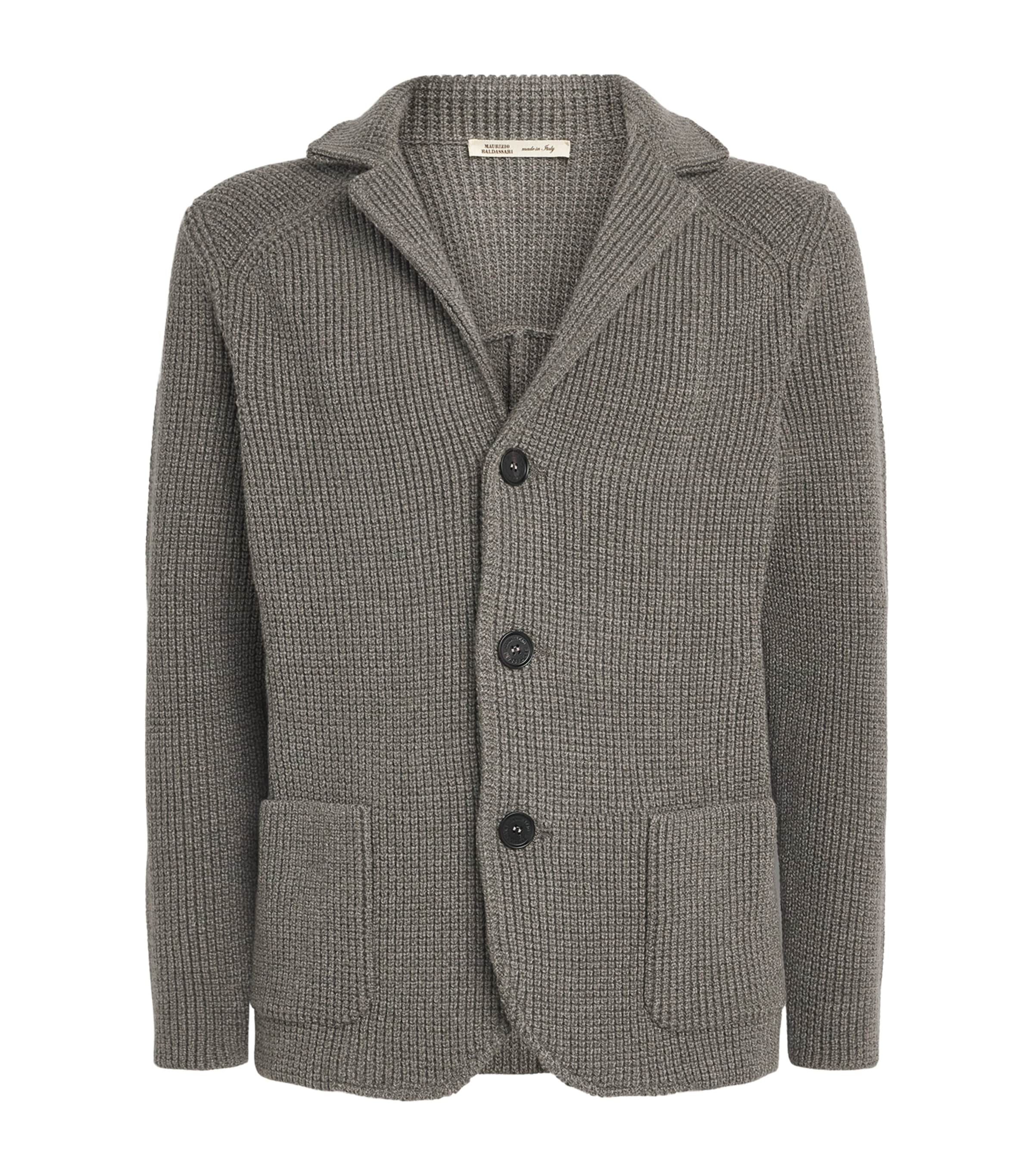 Maurizio Baldassari Mens Virgin Wool Brenta Shacket Lunar Rock Grey Image 1