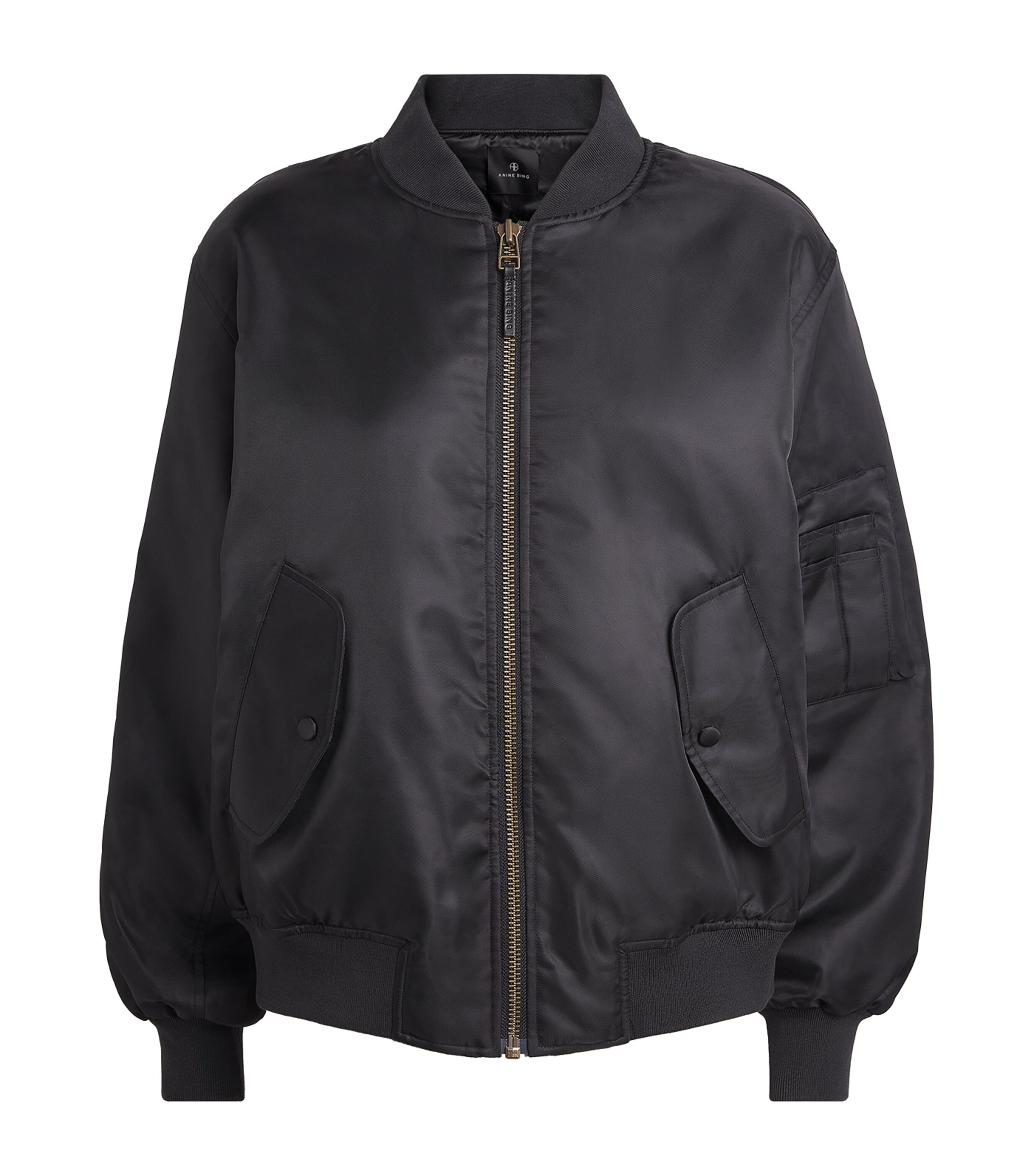 ANINE BING Womens Leon Bomber Jacket Black Image 1