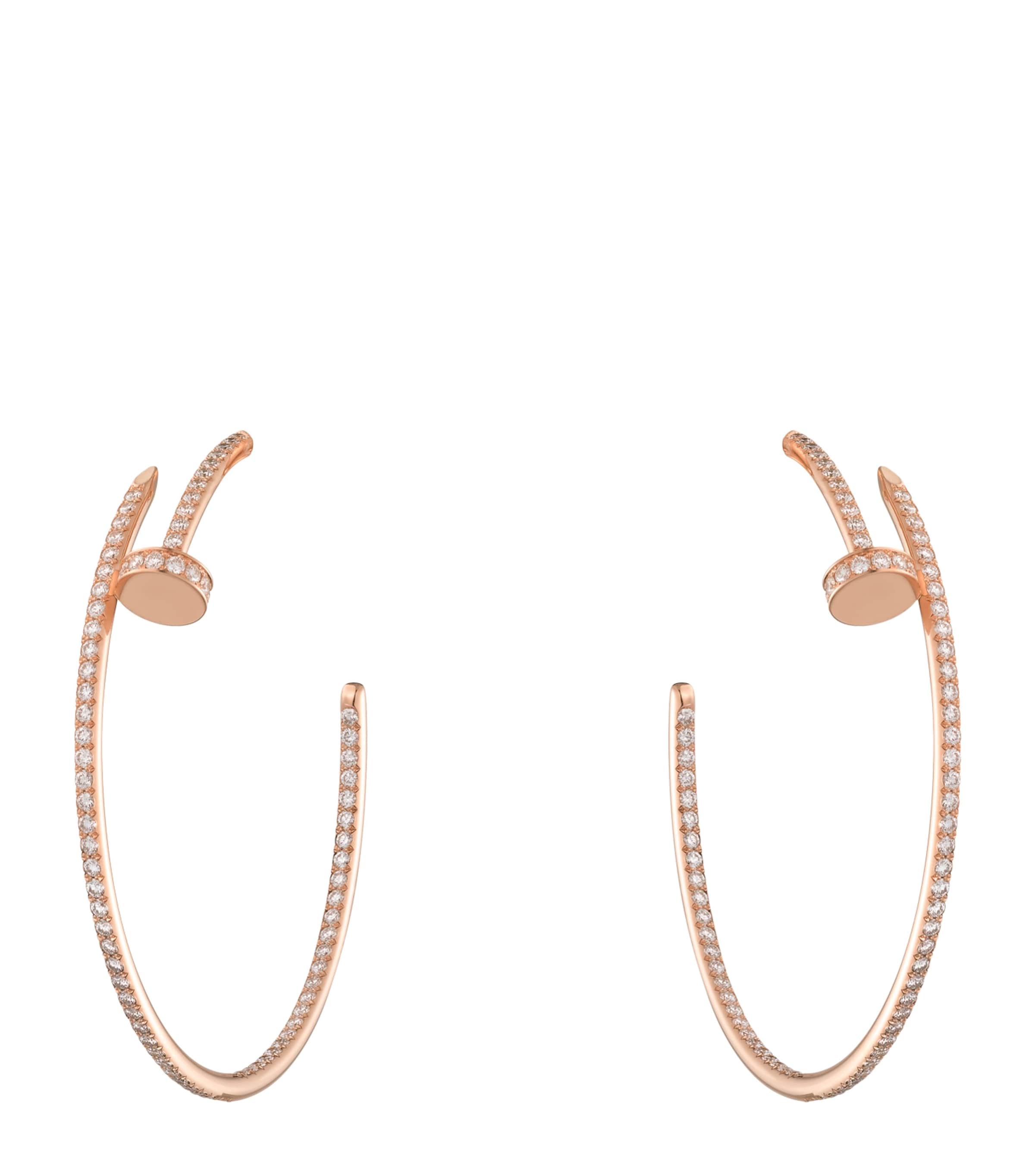 Rose Gold and Diamond Juste un Clou Hoop Earrings ROSE GOLD Image 1