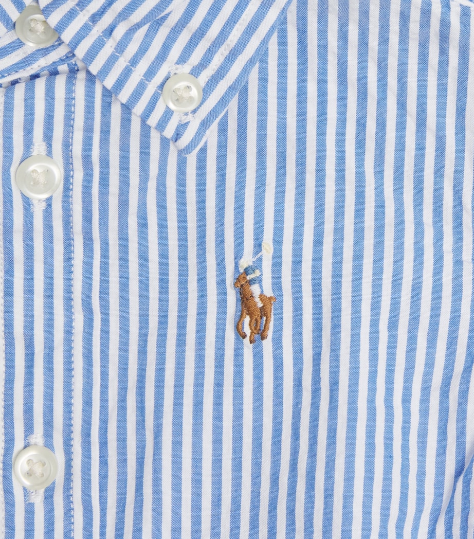 Ralph Lauren Kids Stripe Polo Pony Short-Sleeve Shirt (3-24 Months) Blue/wht Image 3