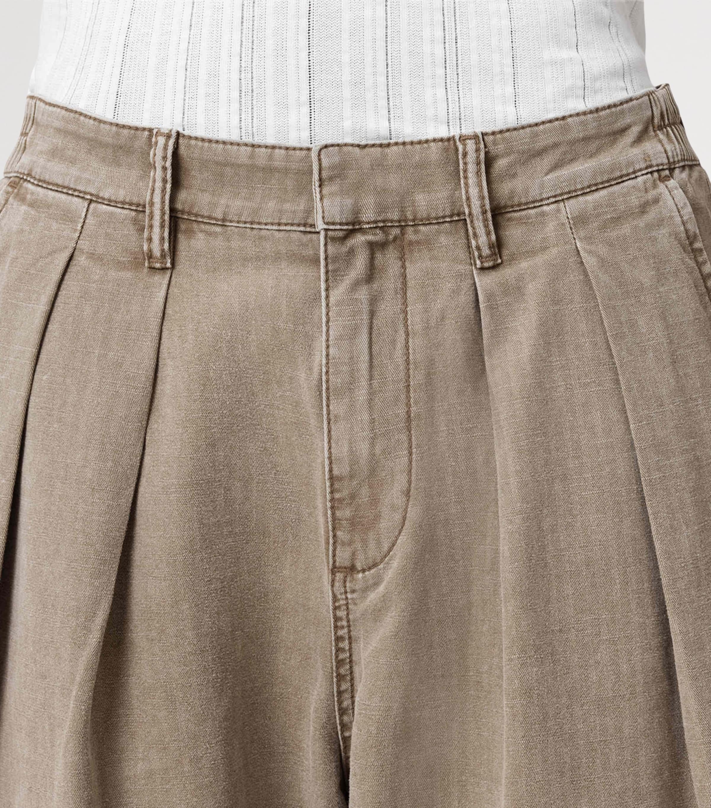AllSaints Mens Organic Cotton Becco Trousers Stone Brown Image 7
