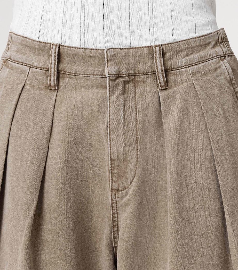 AllSaints Mens Organic Cotton Becco Trousers Stone Brown Image 7
