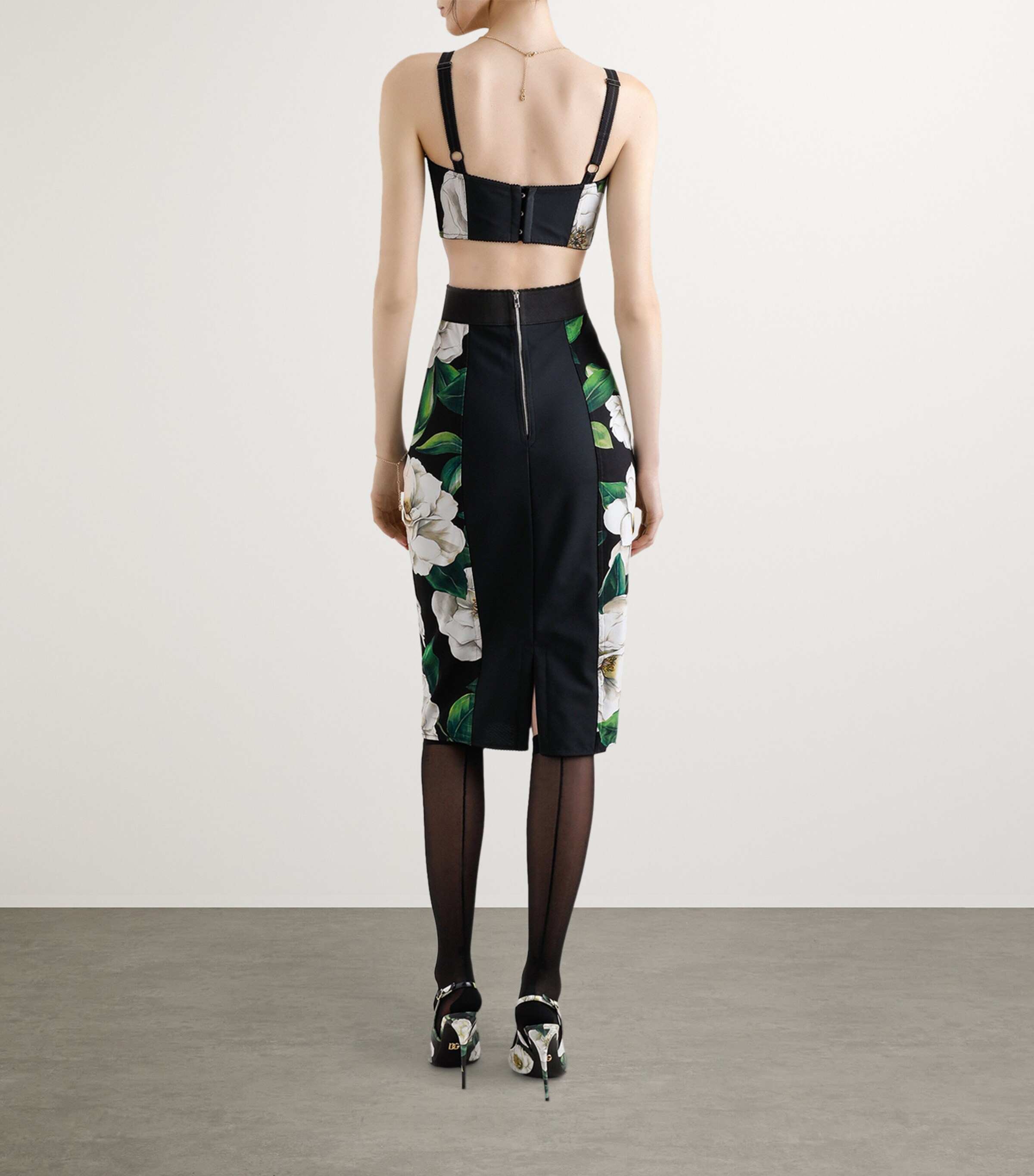 Floral Print Midi Skirt HN5JB-GARDENIA F.NER Image 5