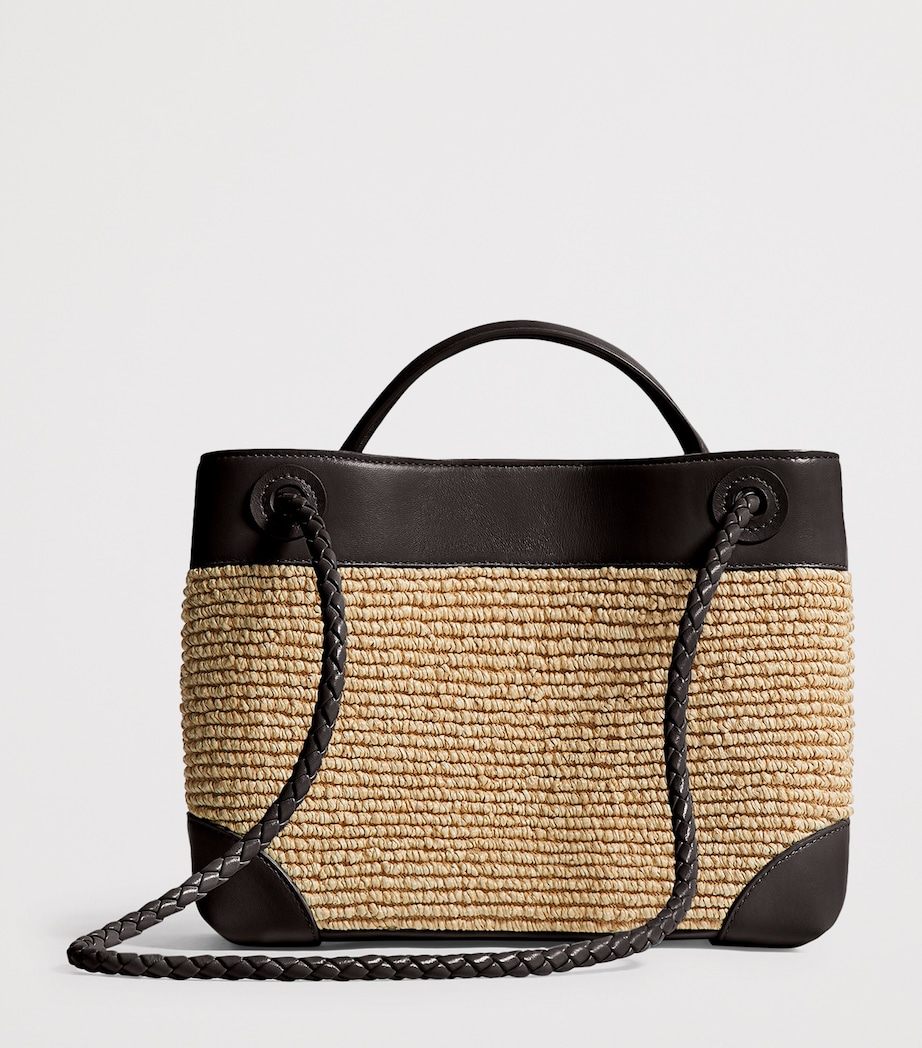Bottega Veneta Small Raffia Andiamo Top-Handle Bag Image 4