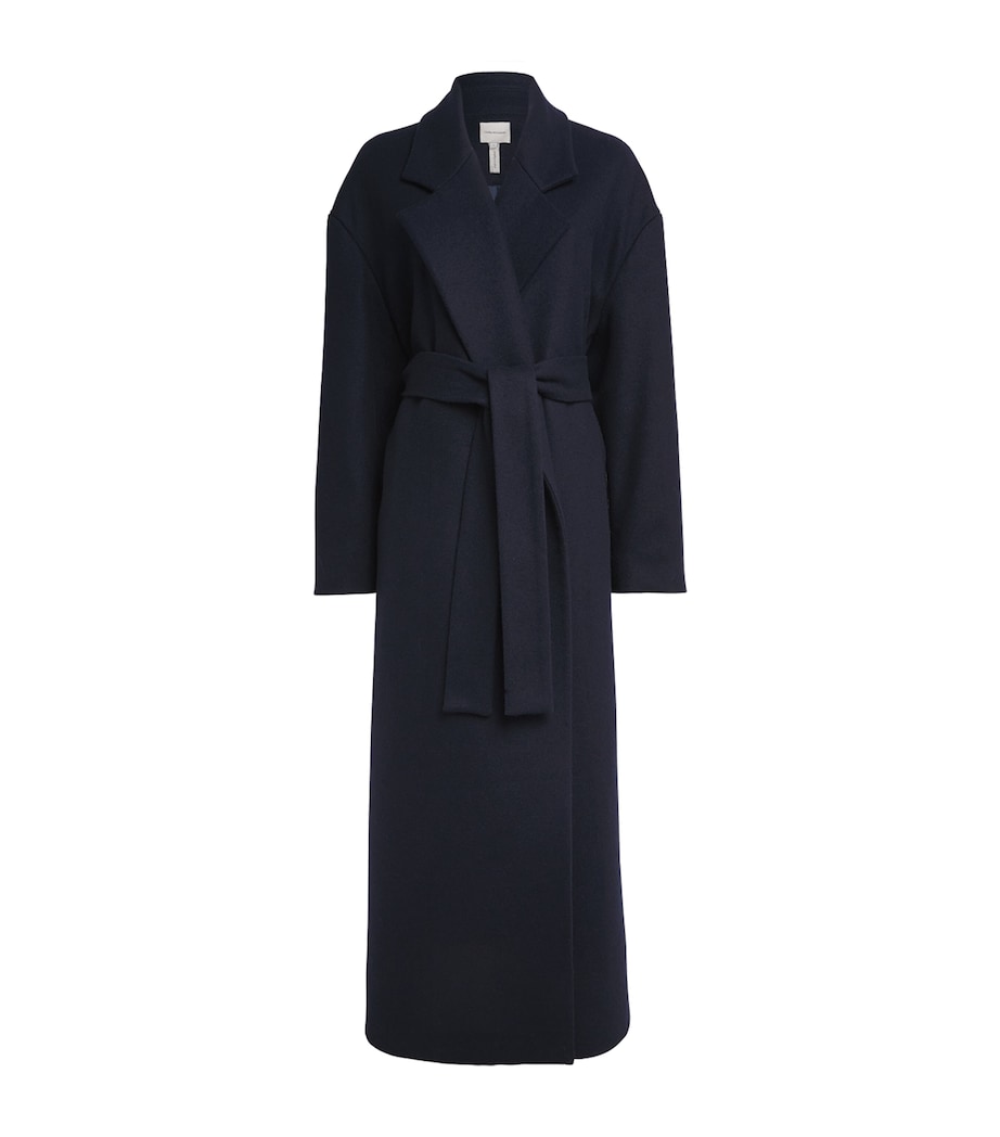 Laura Pitharas Navy Wool Grandad Wrap Coat | Harrods SG