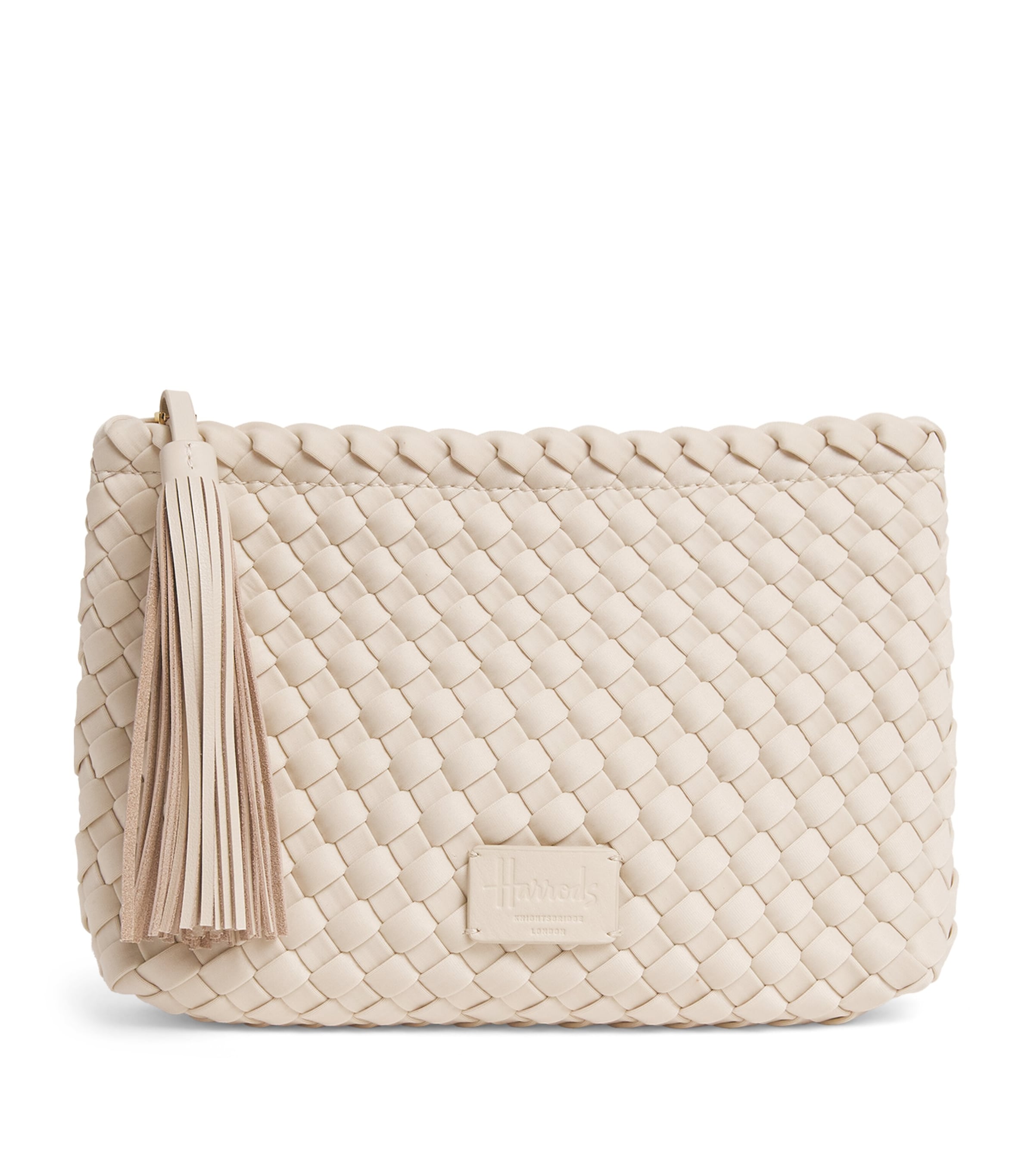 Harrods Neoprene Woven Pouch Ivory Image 1