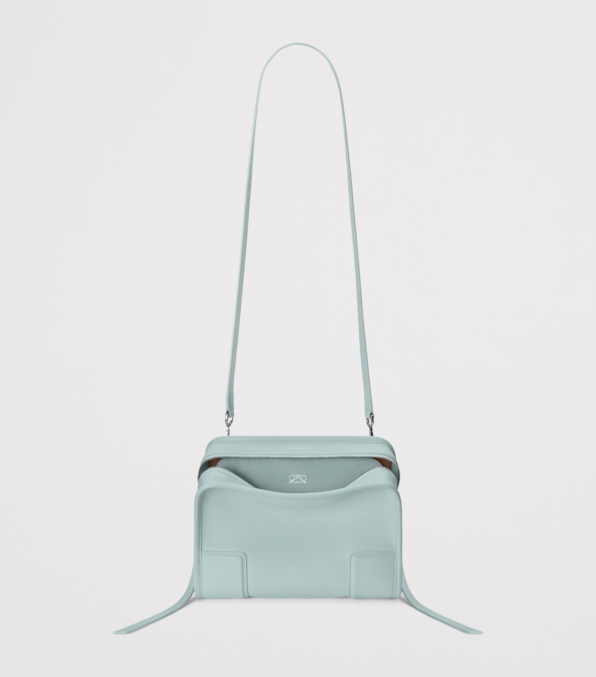 LOEWE Small Leather Amazona 180 Top-Handle Bag Mineral Mist Image 13