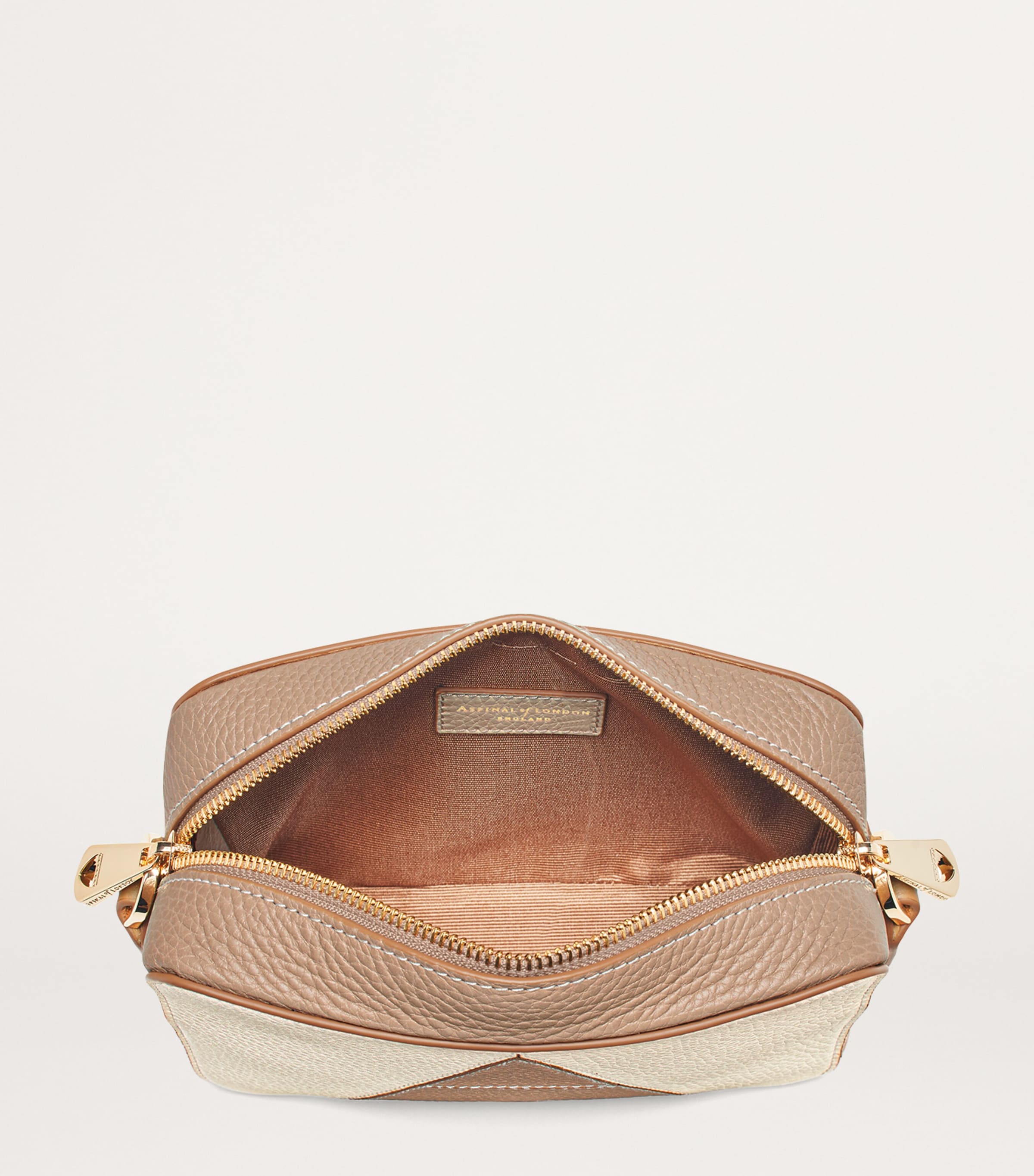 Leather 'A' Camera Bag TAUPE Image 4