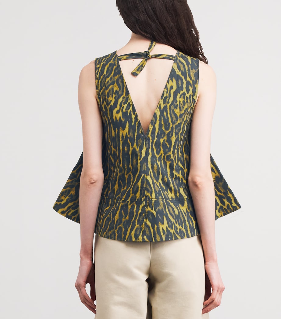Organic Cotton Leopard Blouse 894 KHAKI Image 4