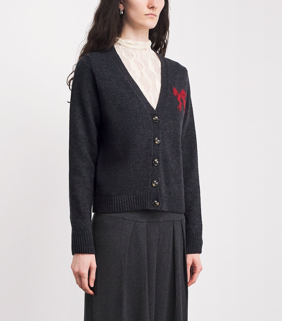 Wool-Blend Bunny Jacquard Cardigan 252 PHANTOM Image 3