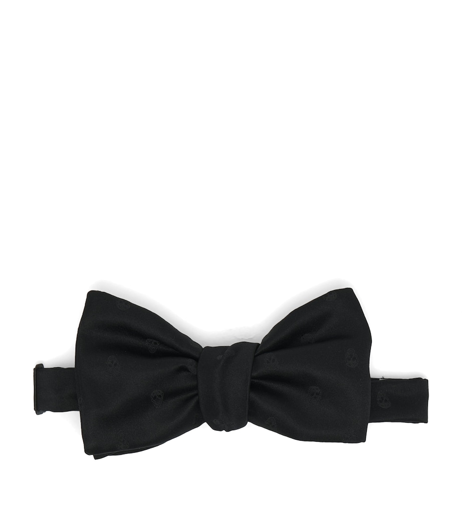 McQueen Womens Silk Skull Motif Bow Tie Image 1