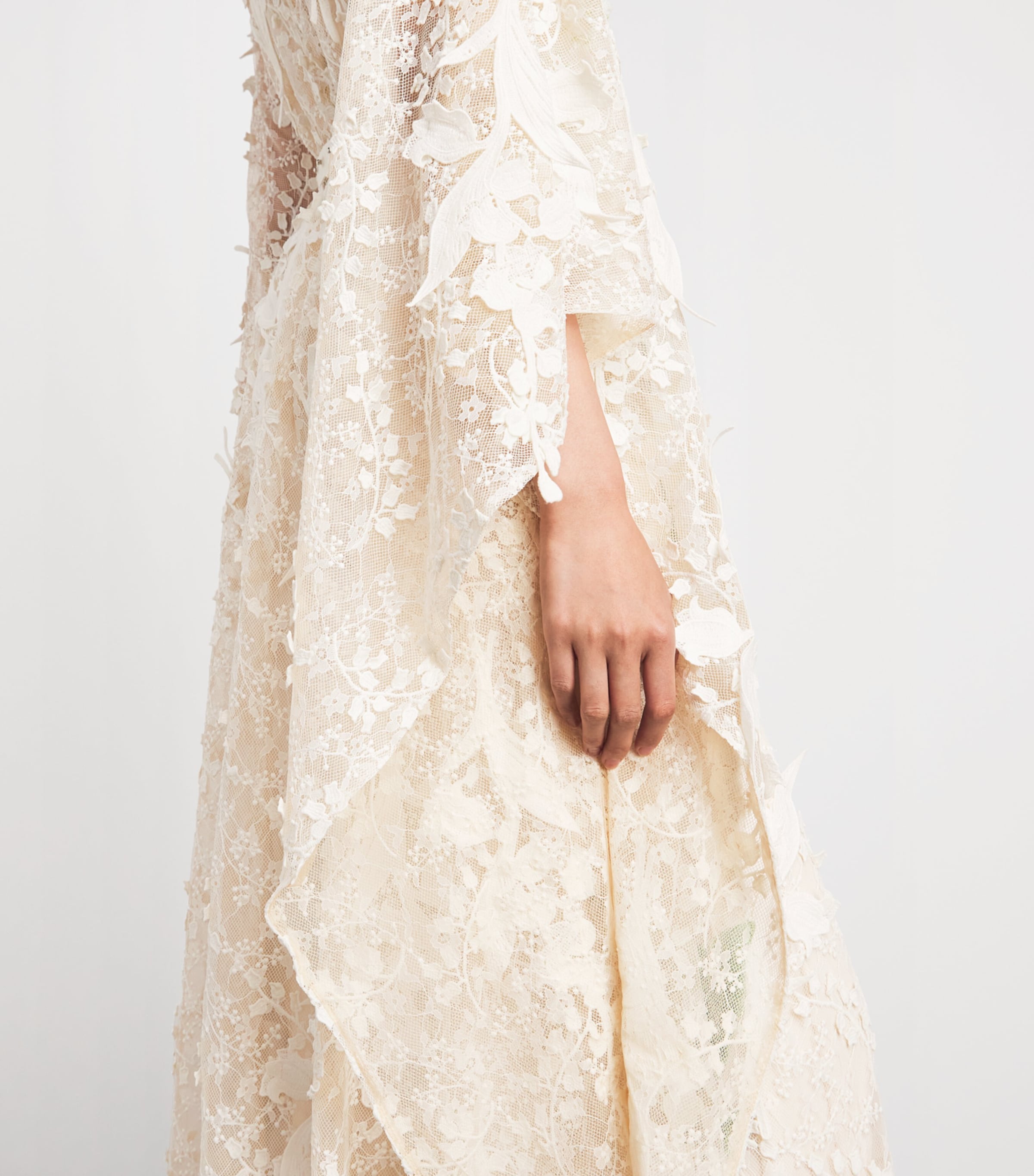 LEO LIN Womens Lace Embellished Willow Maxi Kaftan Dress Snow Image 3