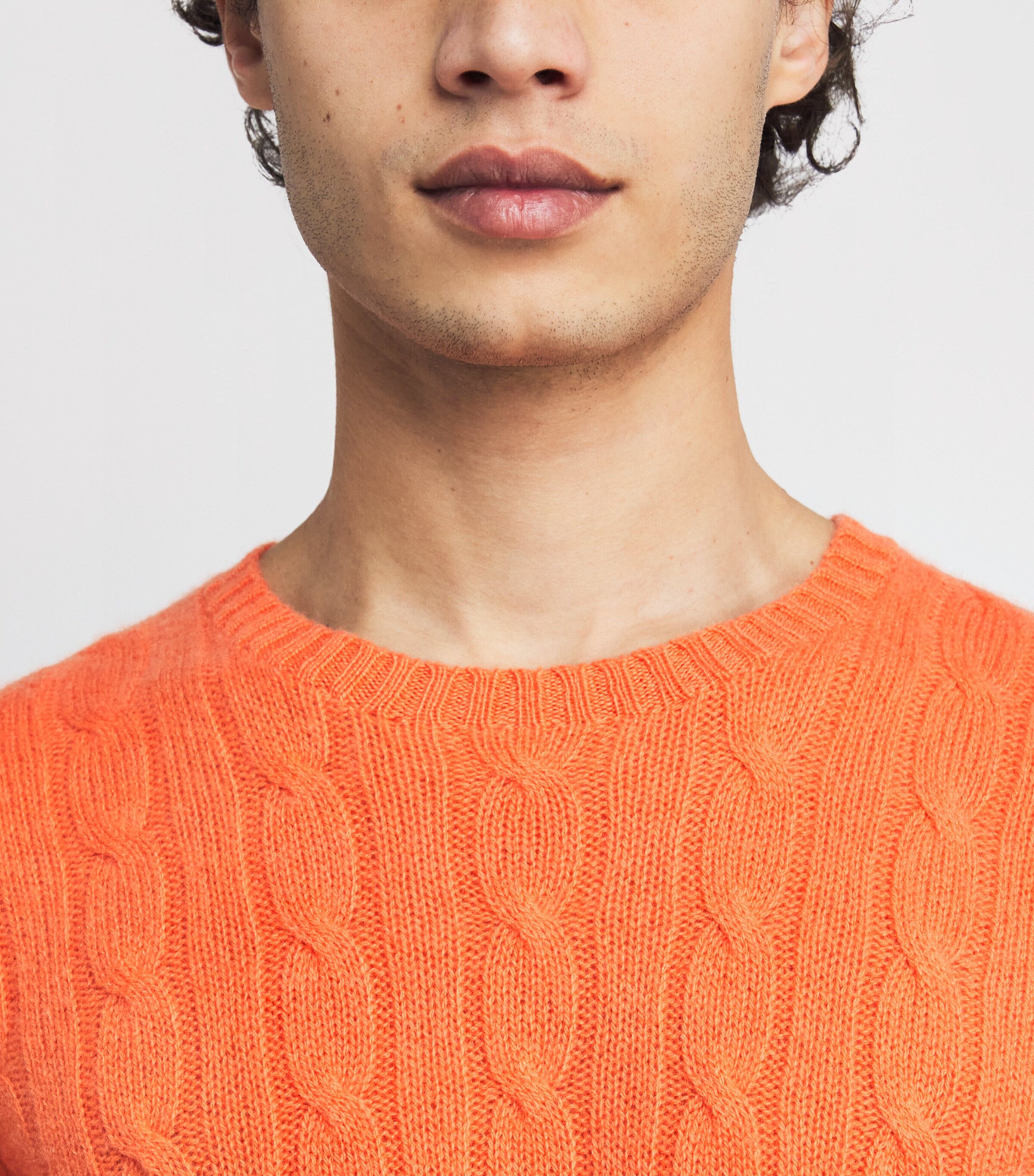 Cashmere Cable-Knit Sweater LANTANA ORANGE Image 6