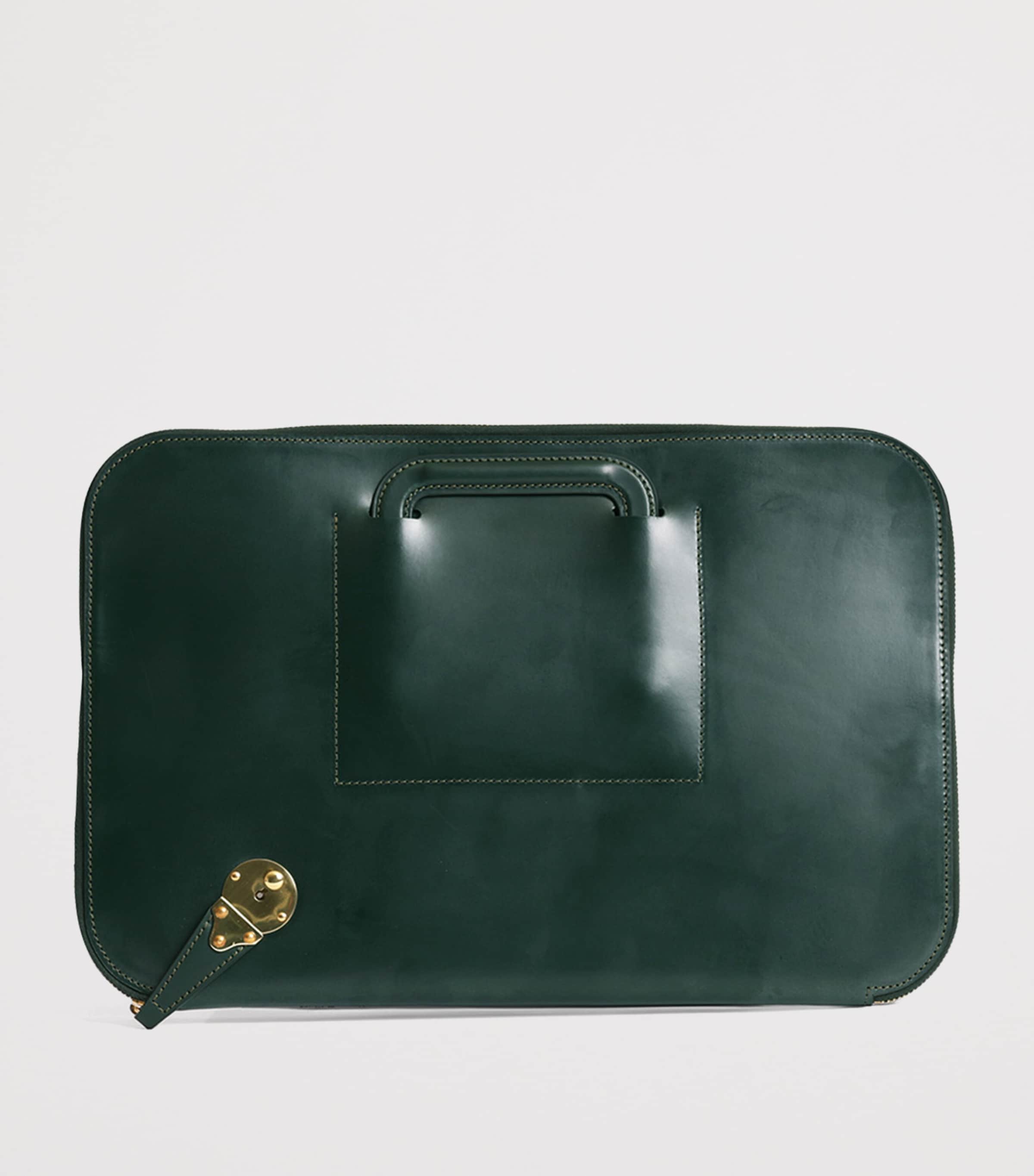 Leather Salisbury Briefcase GREEN Image 2
